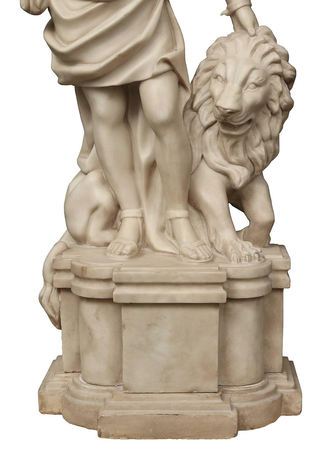 True Pair of Italian 19th Century White Carrara Marble Statues For Sale
