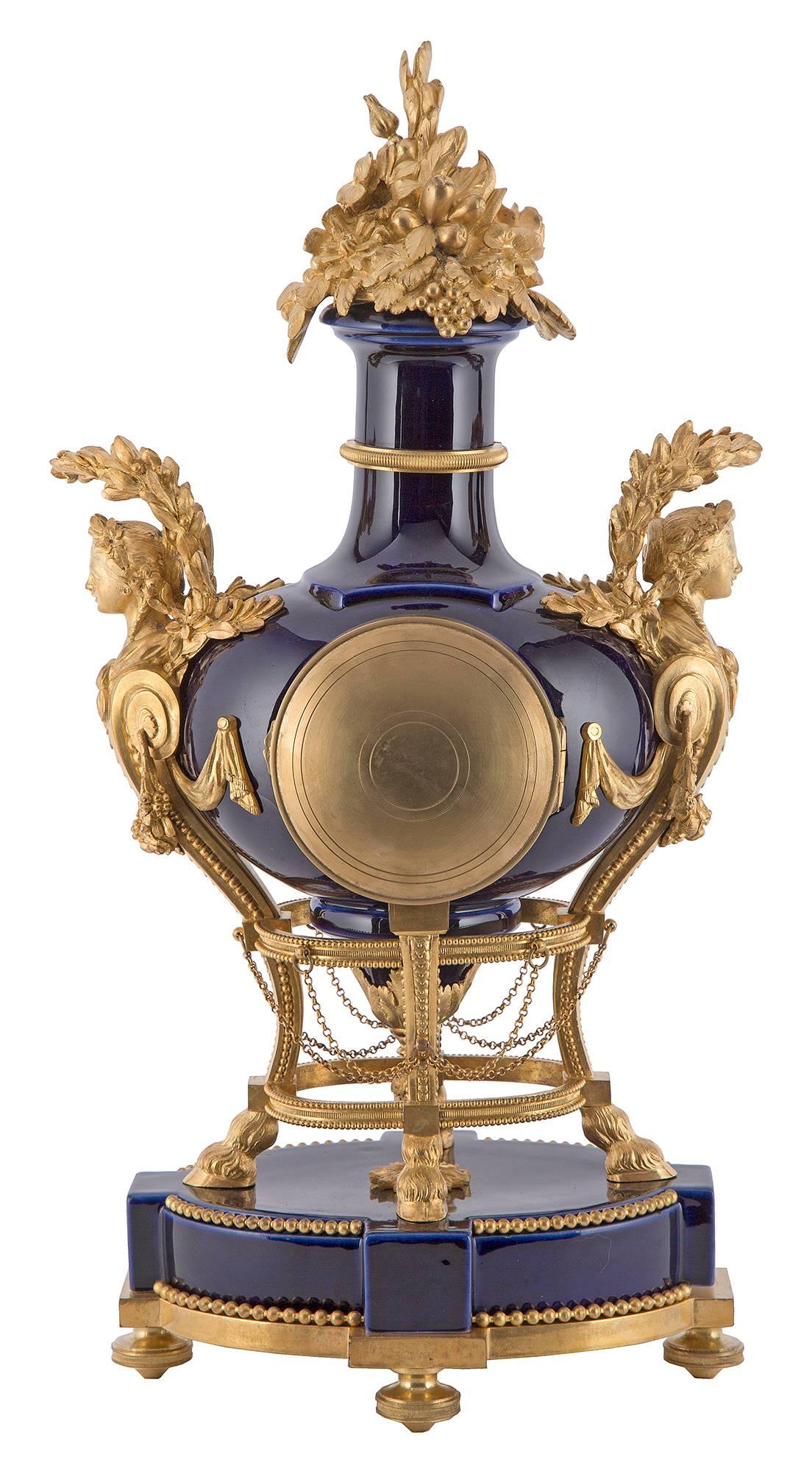 French 19th Century Louis XVI St. Ormolu and Sevres Clock by Tiffany & Co. 2