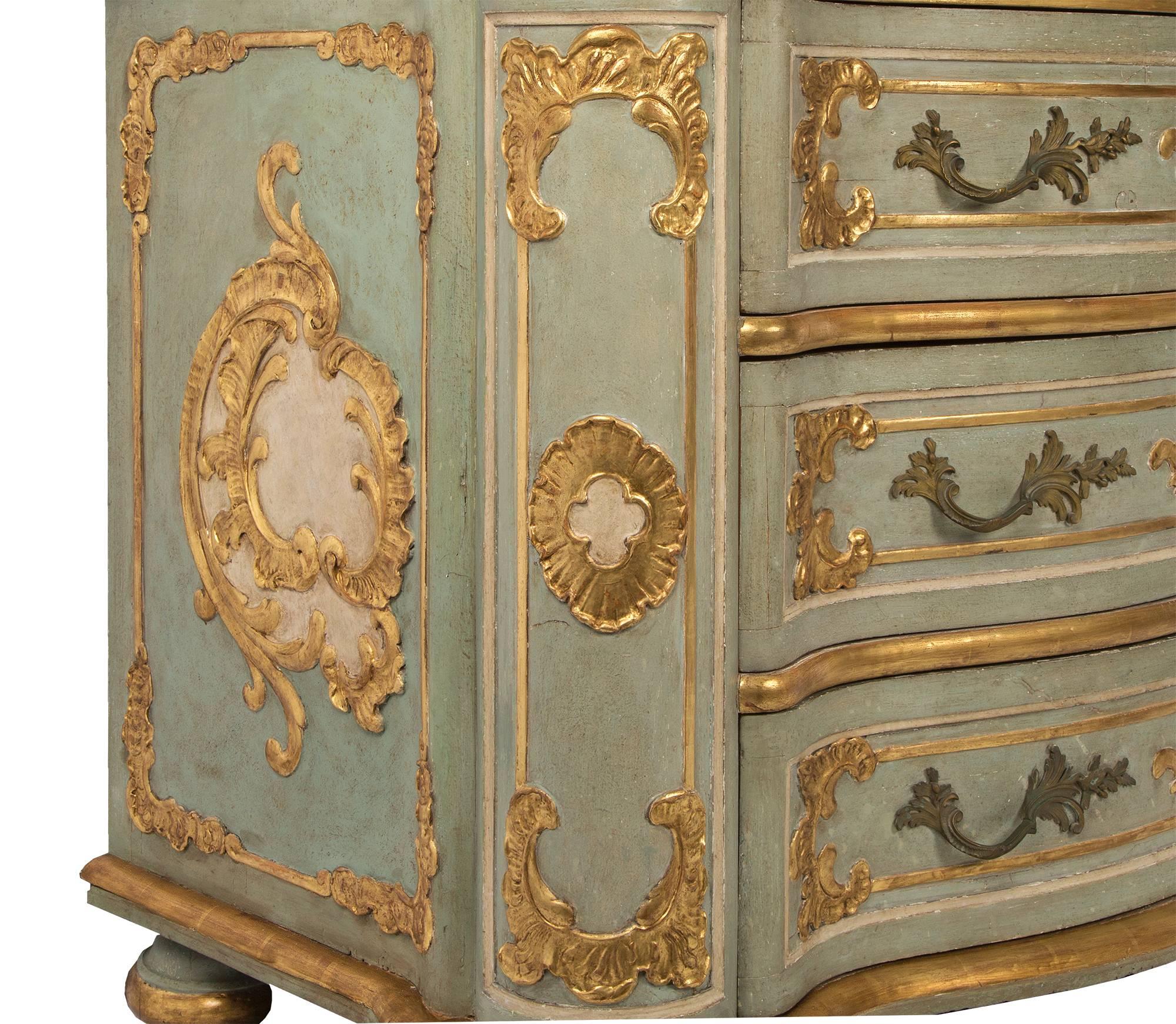 Italian Mid-18th Century Louis XV Period Patinated and Giltwood Venetian Chest 1