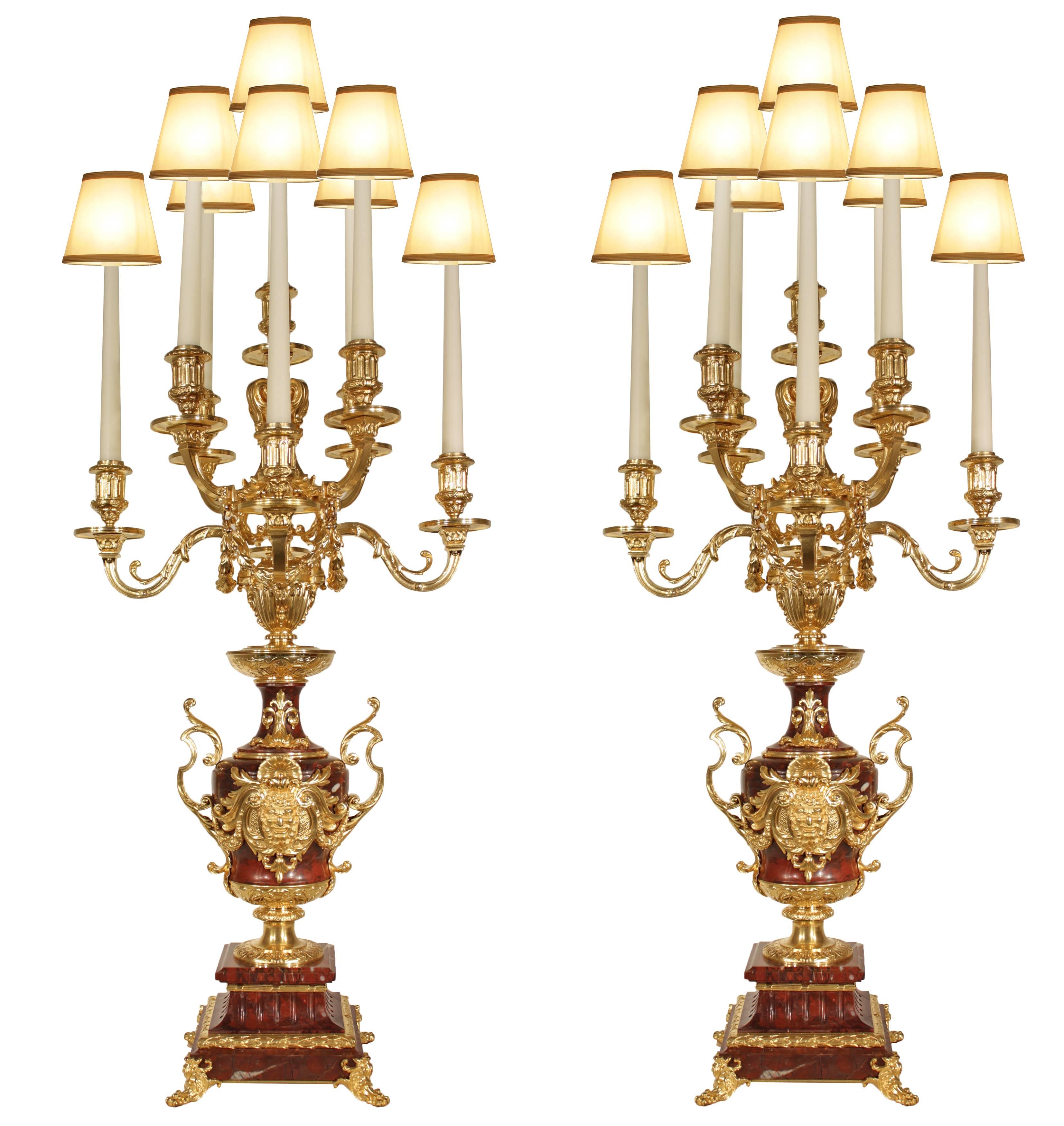 Pair of French, 19th Century Renaissance Style Signed Candelabras 1
