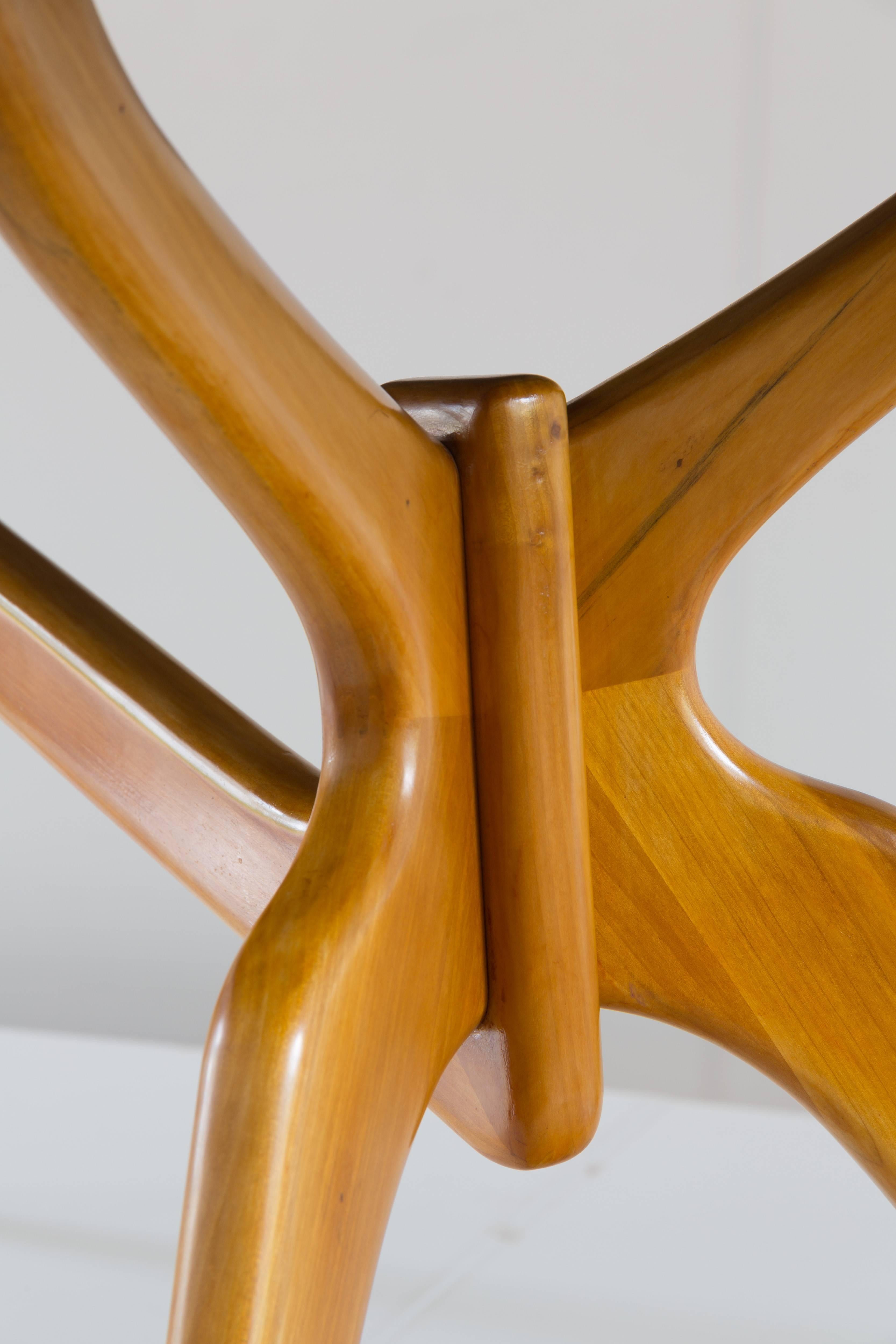 Sculptural Blonde Dining Table Attributed to Ico Parisi, 1950 1