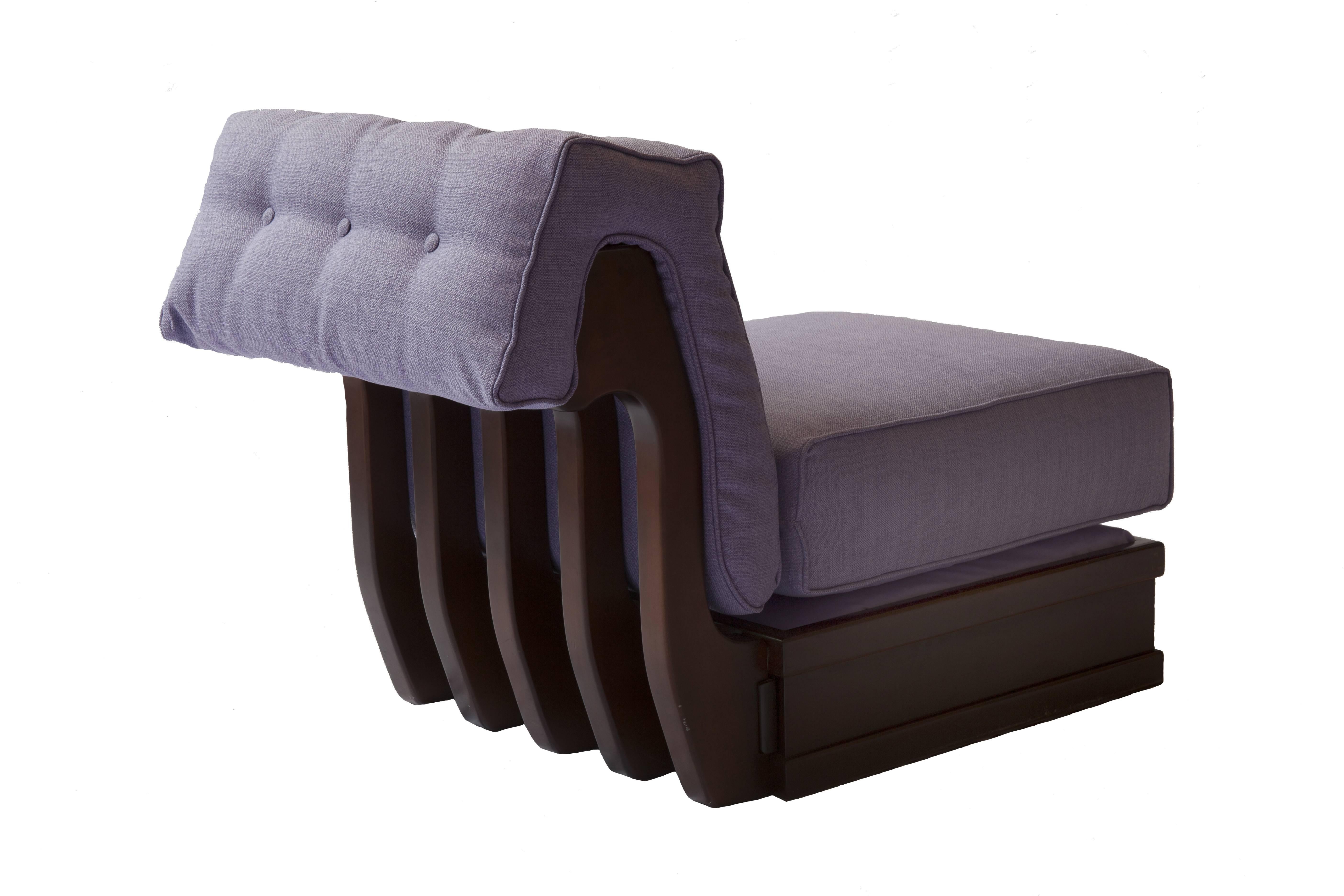 Sectional five pieces sofa, designed by Luciano Frigerio in 1970. 
