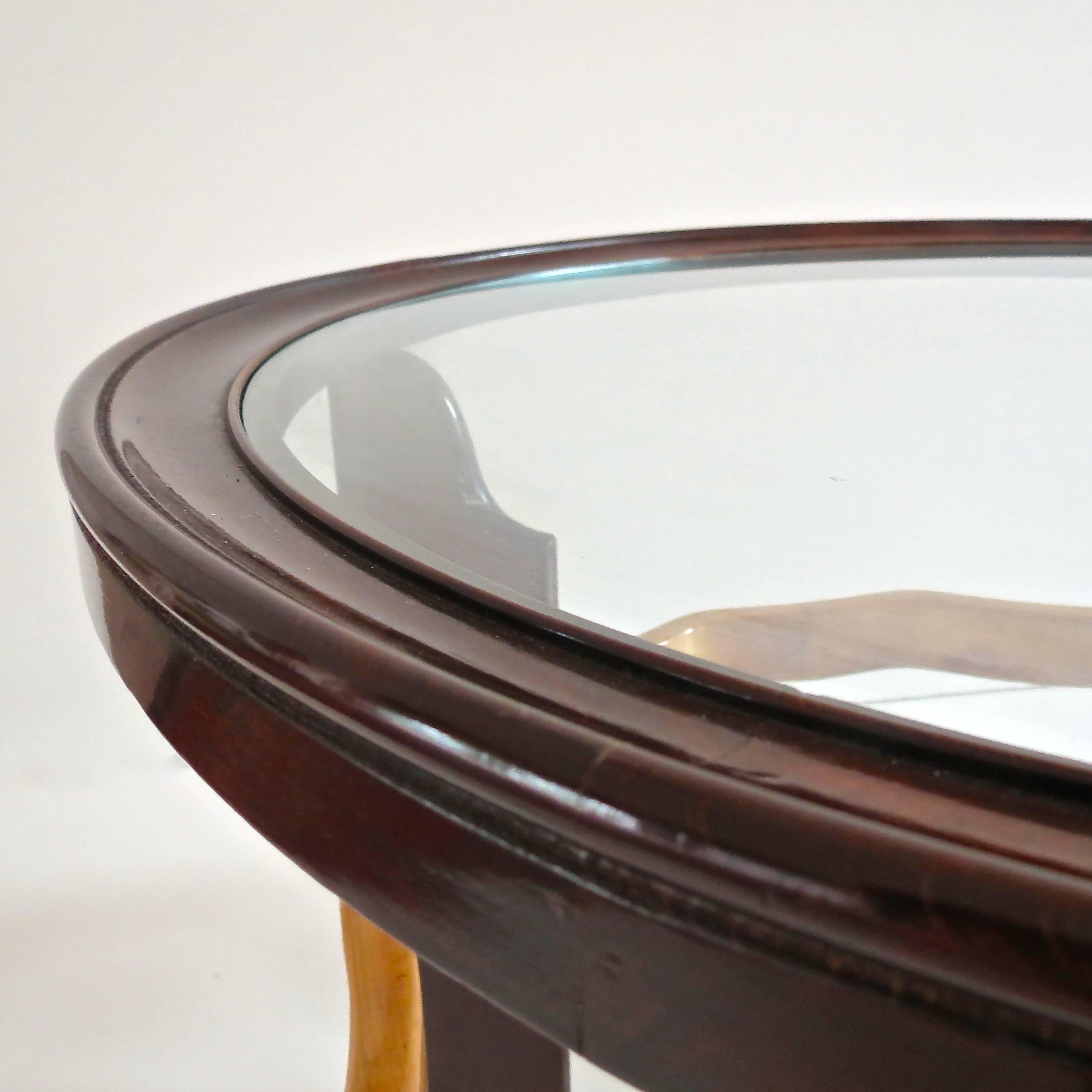 Important Mahogany and Peachwood Osvaldo Borsani Round Coffee Table, 1935 2