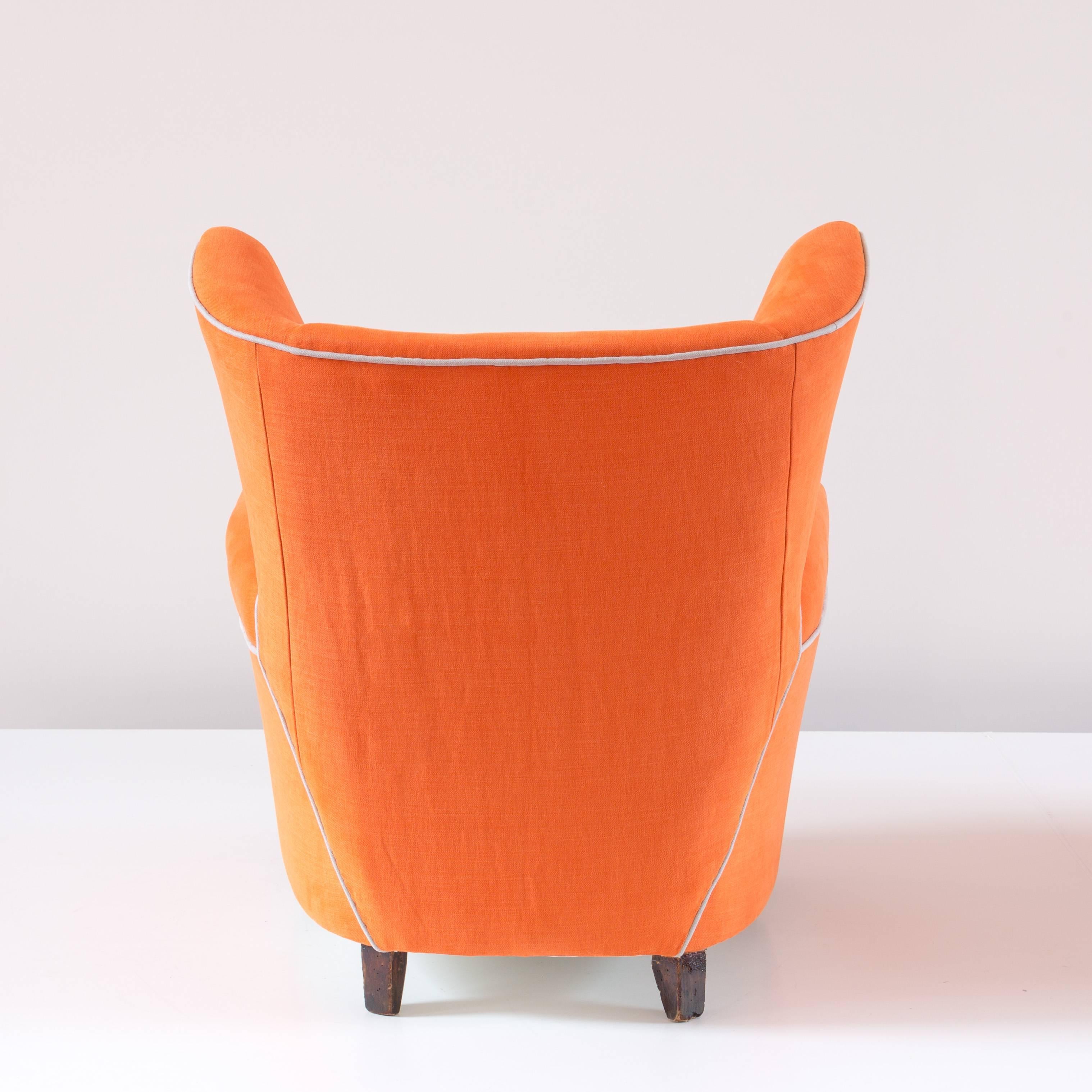 orange arm chairs