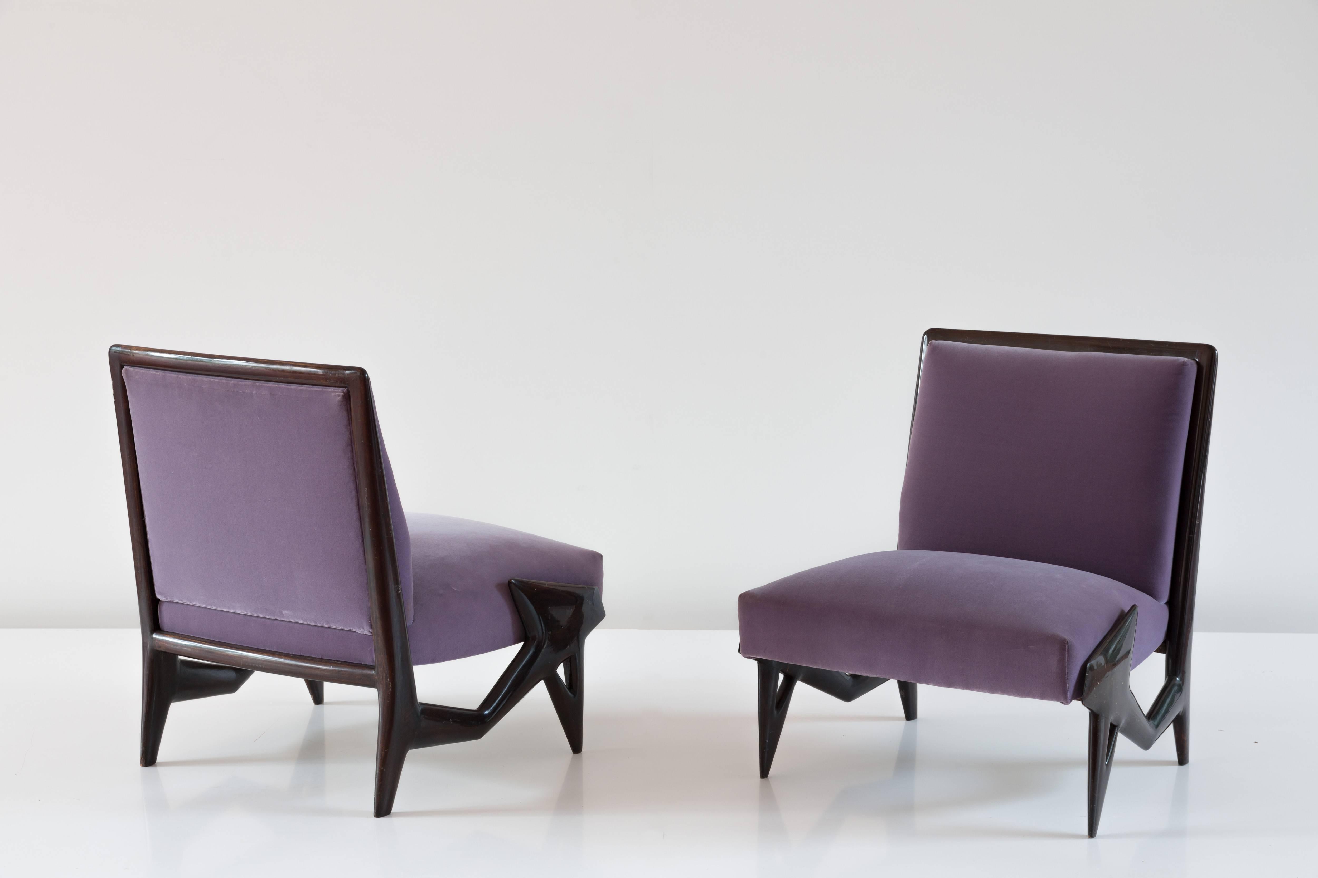 Modern Important and Unique Ico Parisi Lounge Chairs, 1950