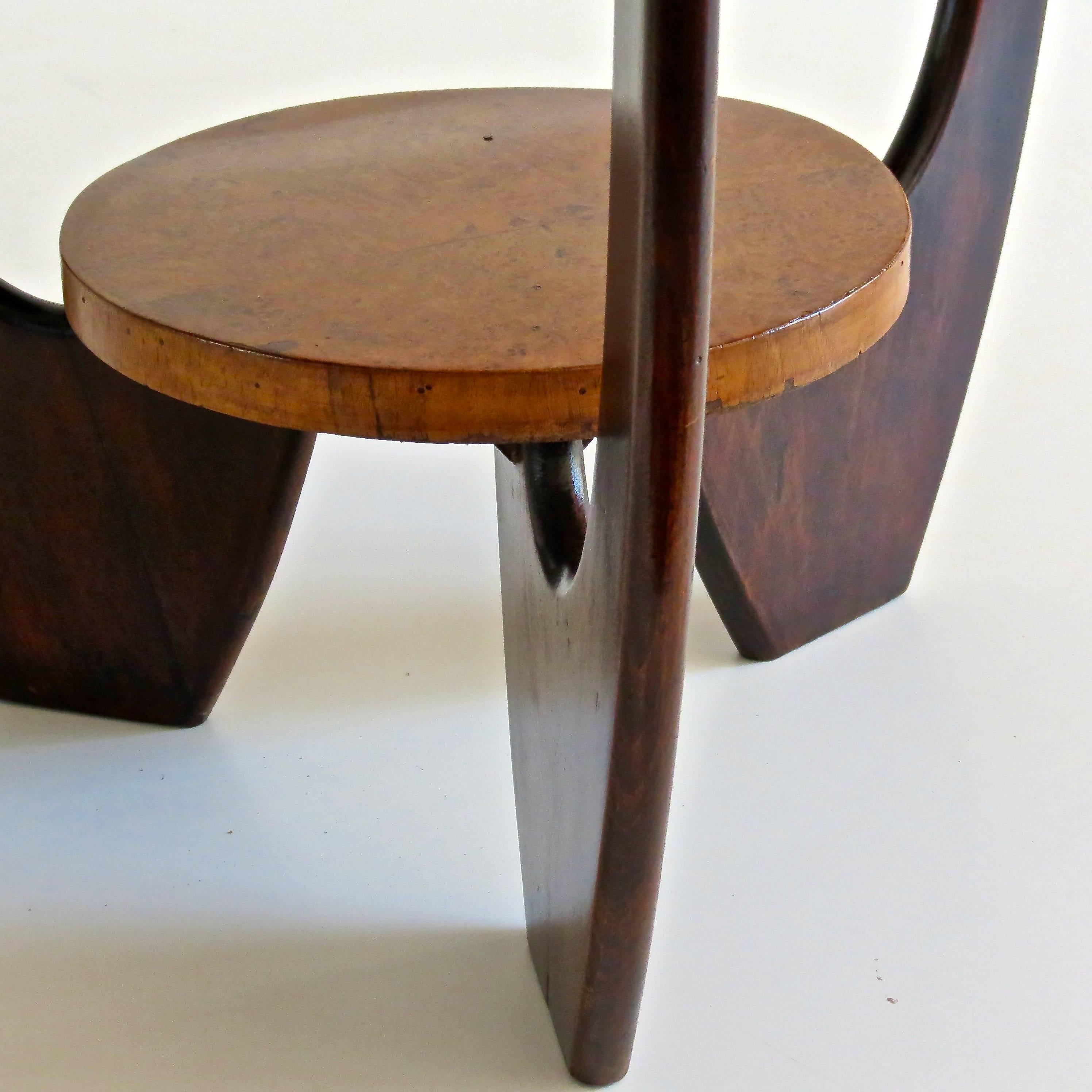 Mid-20th Century Round Deco Briar Root Side Table, 1930