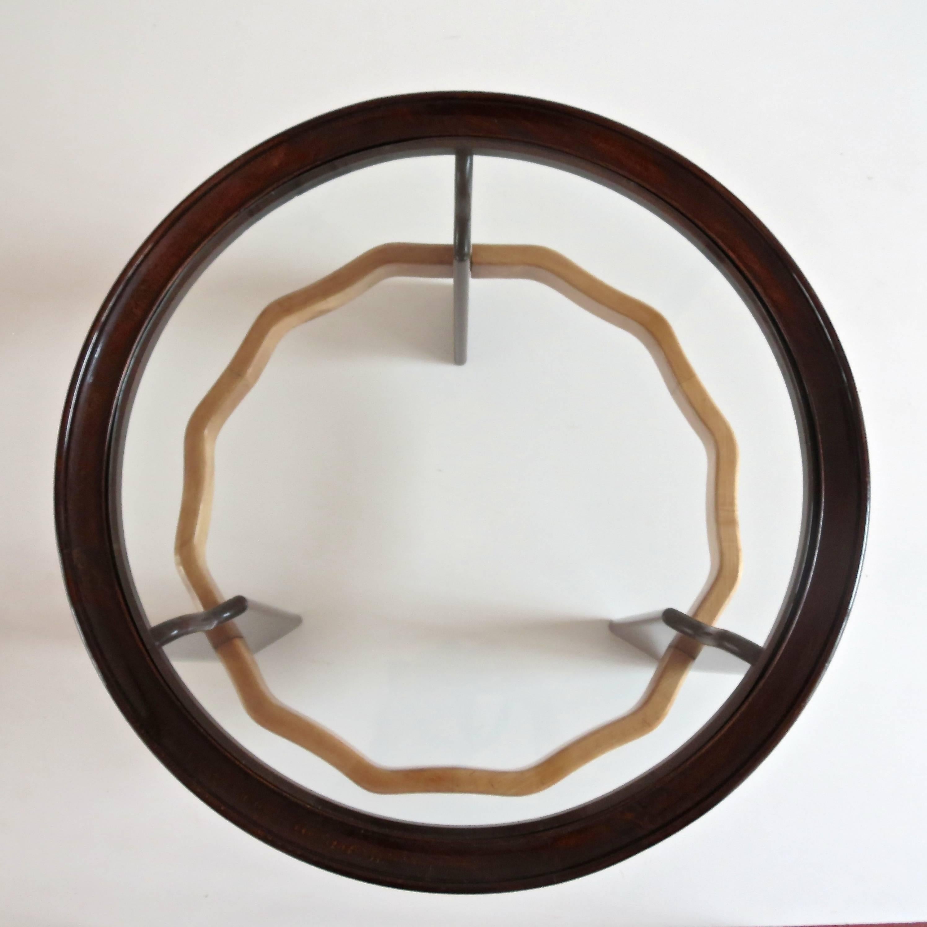 Important Mahogany and Peachwood Osvaldo Borsani Round Coffee Table, 1935 3