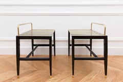 Important Pair of Gio Ponti Black Lacquered Side Tables from Hotel Royal, 1955