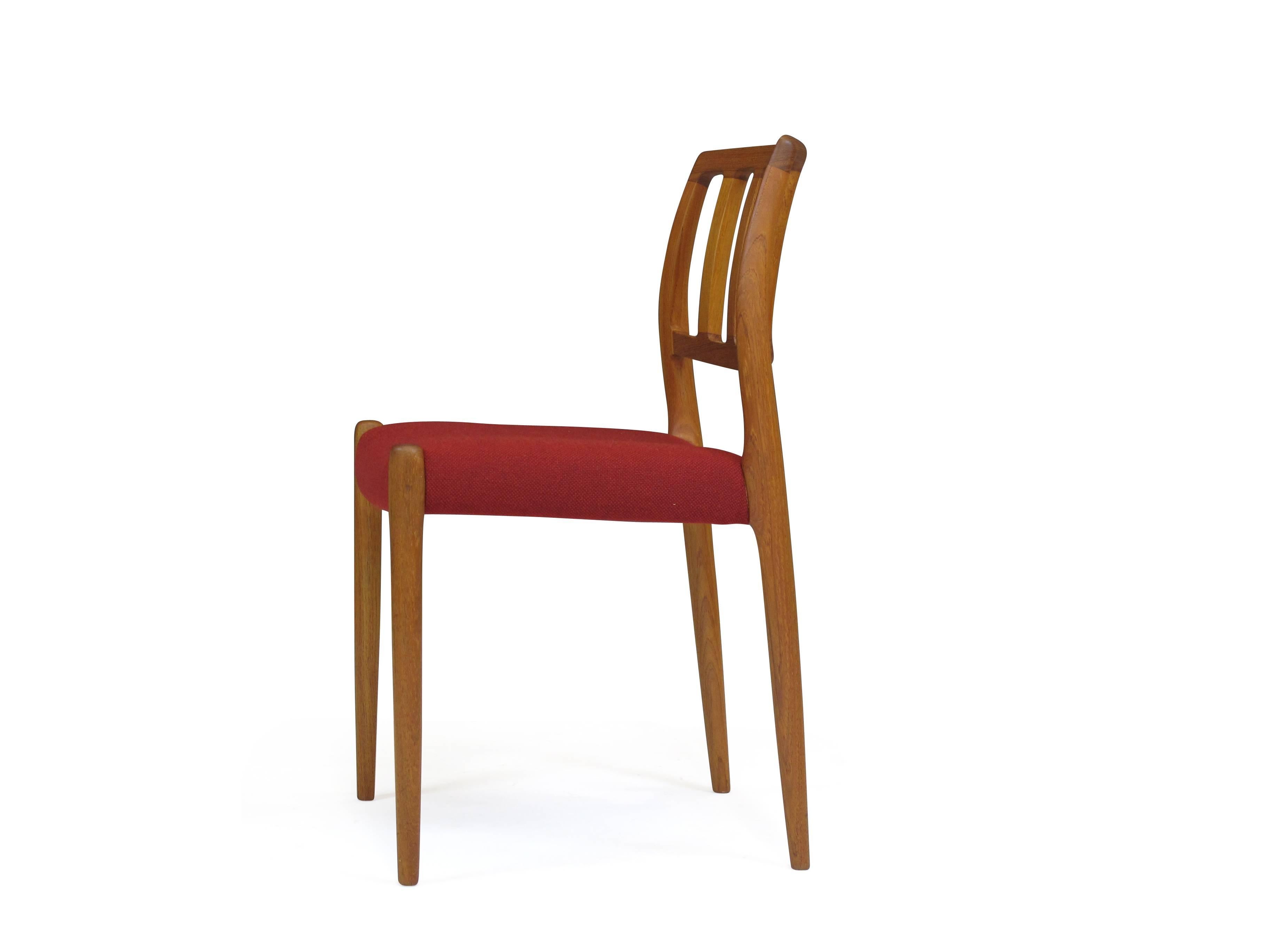 Scandinavian Modern Niels Møller for J. L. Møller Danish Teak Dining Chairs Model 83