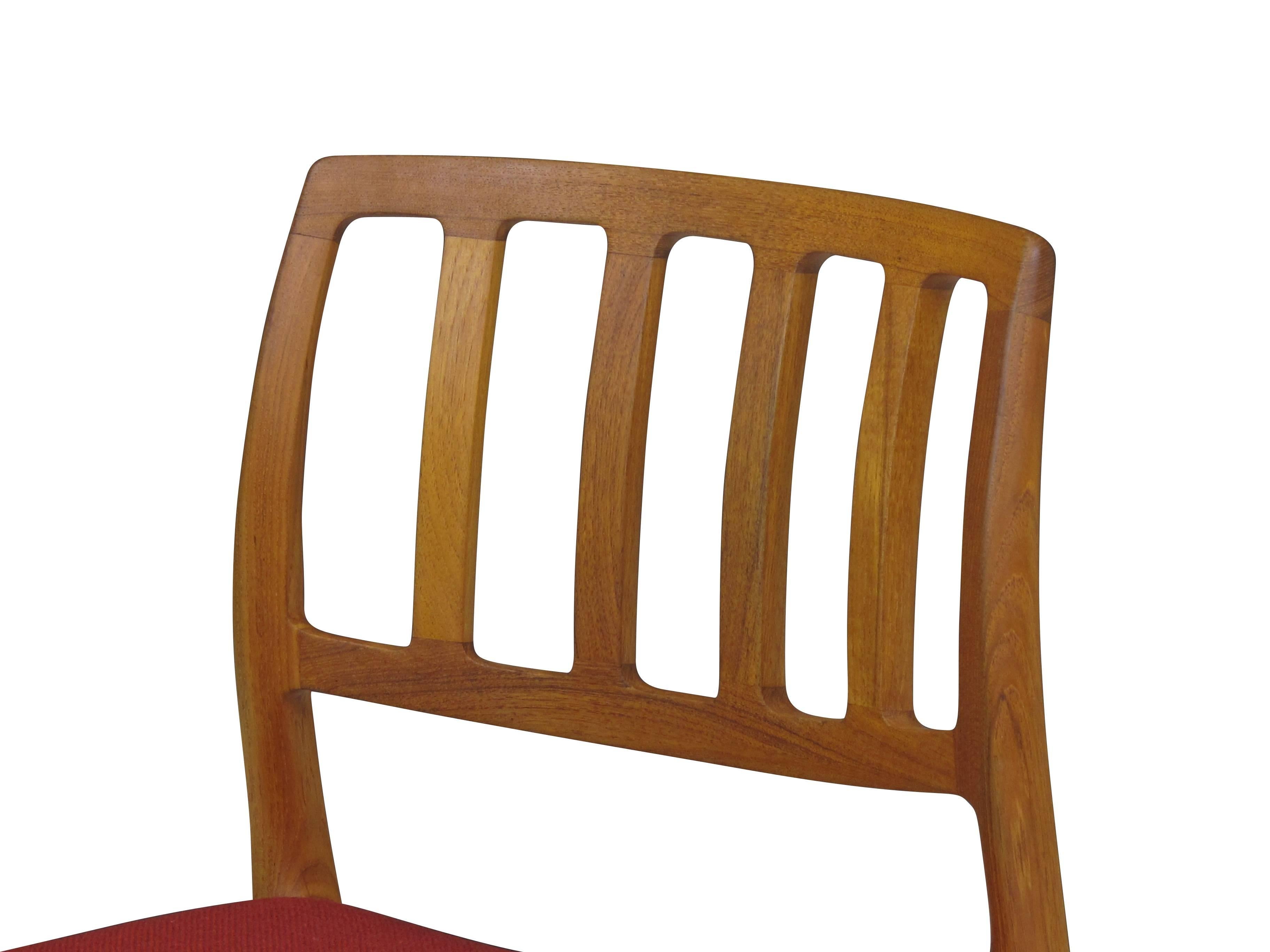 20th Century Niels Møller for J. L. Møller Danish Teak Dining Chairs Model 83