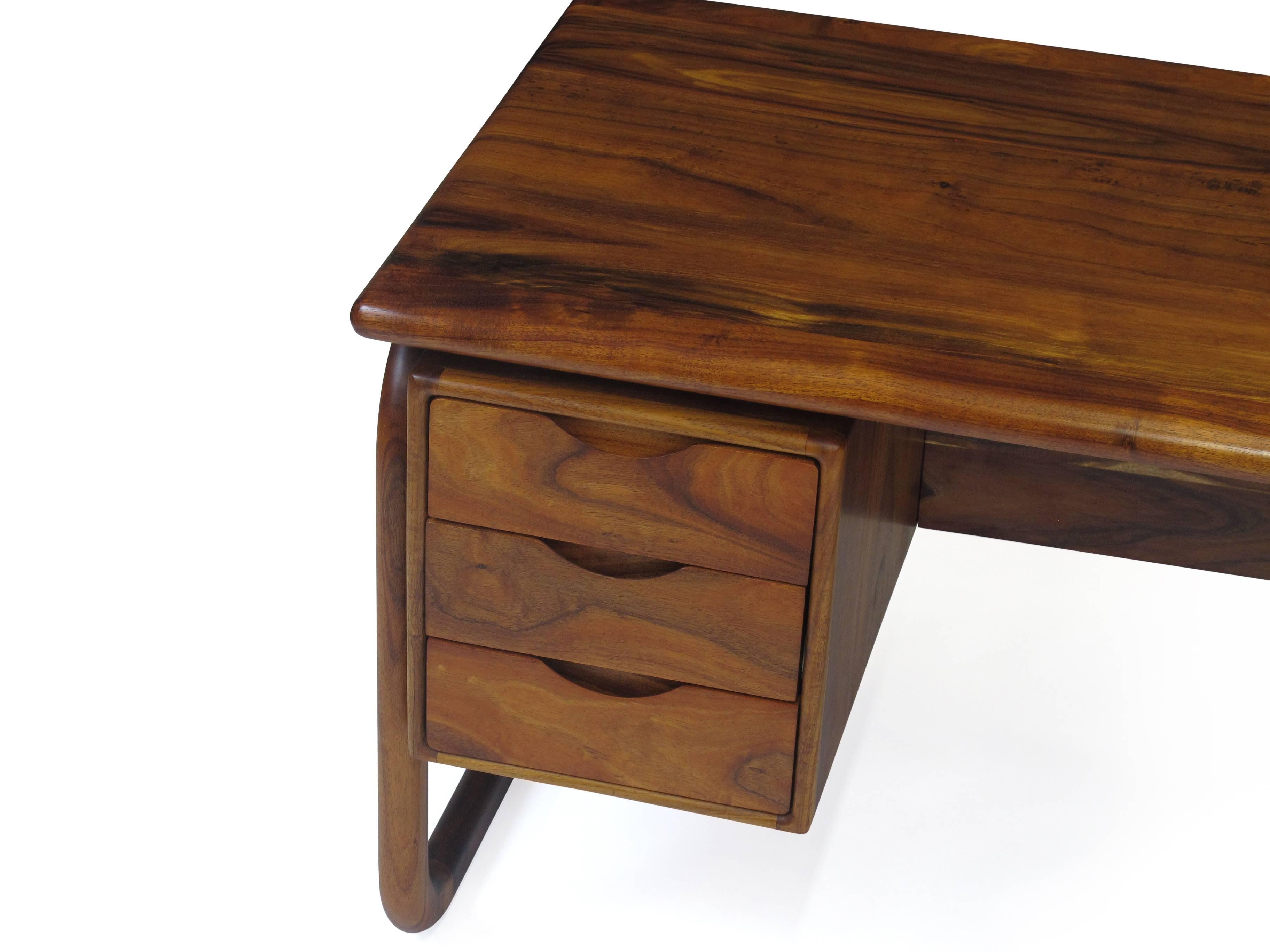 Late 20th Century California Studio Handcrafted Koa Desk