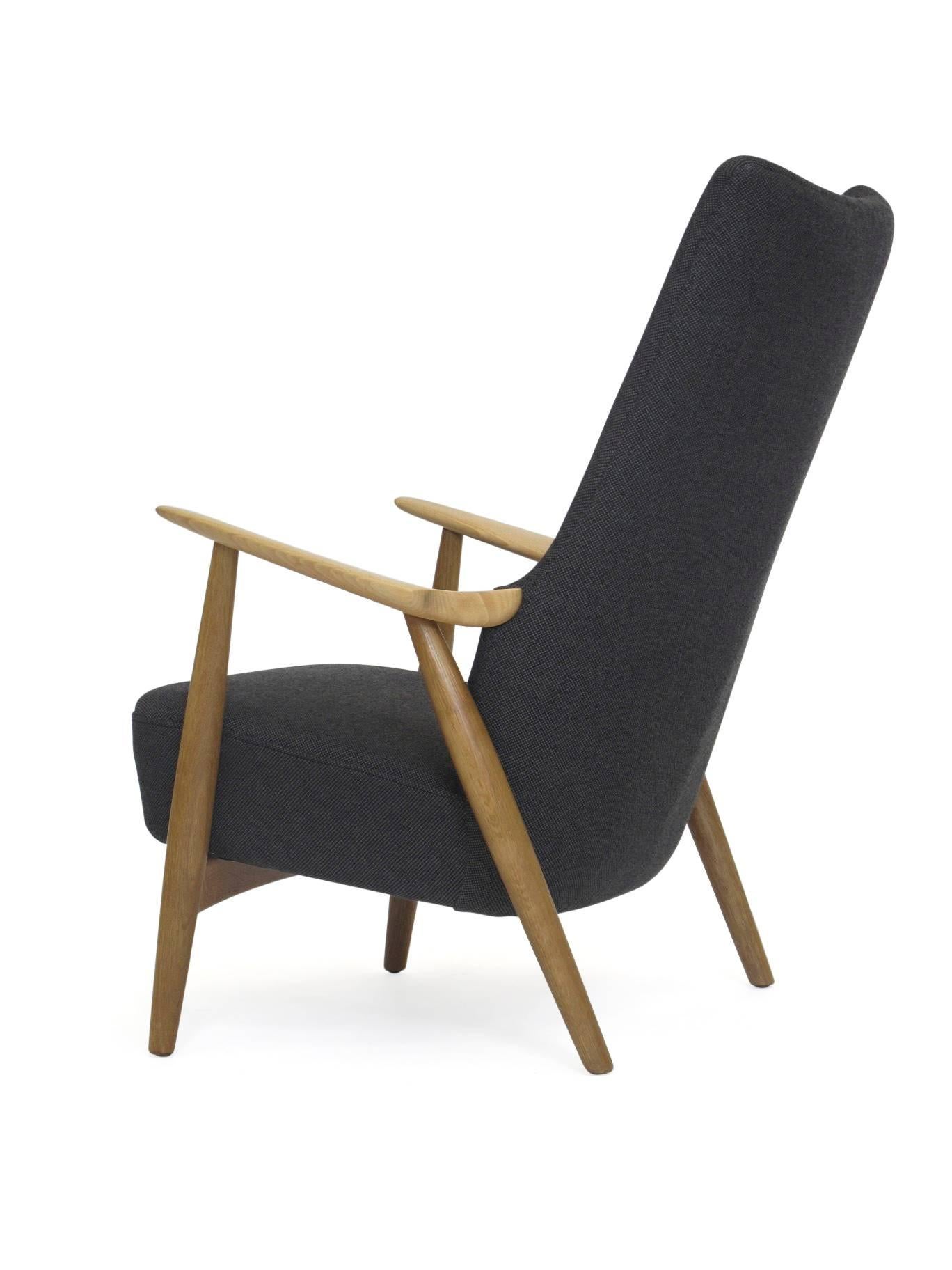 Scandinavian Modern Hans Wegner High Back Lounge Chair
