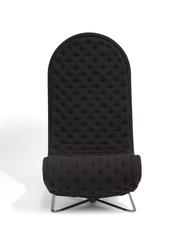 Verner Panton High Back Lounge Chair in Grey Wool