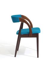 Mid-Century Danish Walnut Dining Chairs in Turquoise