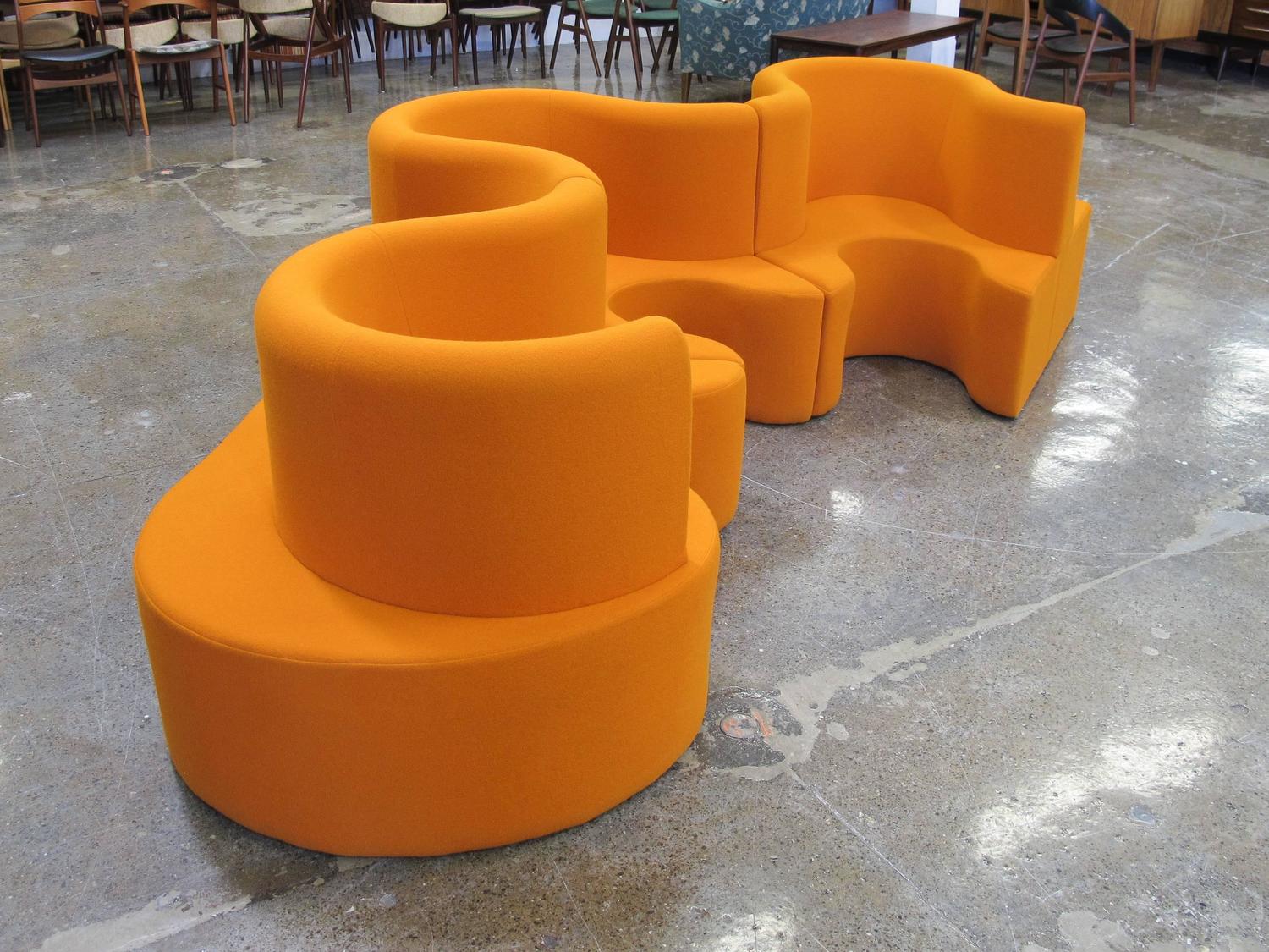 Verner Panton Cloverleaf Sofa in Orange For Sale at 1stdibs