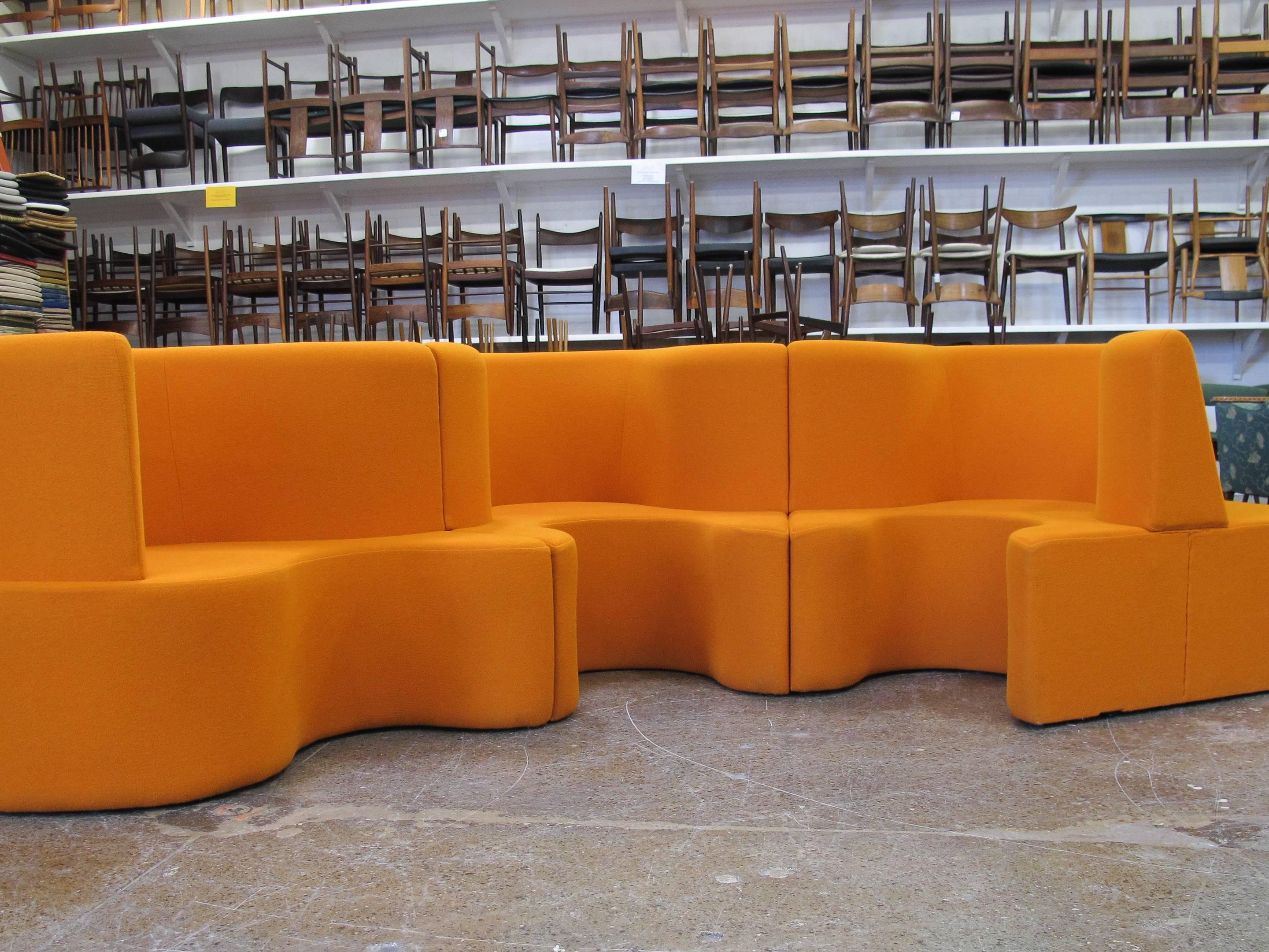 Verner Panton Cloverleaf Sofa in Orange In Excellent Condition In Oakland, CA