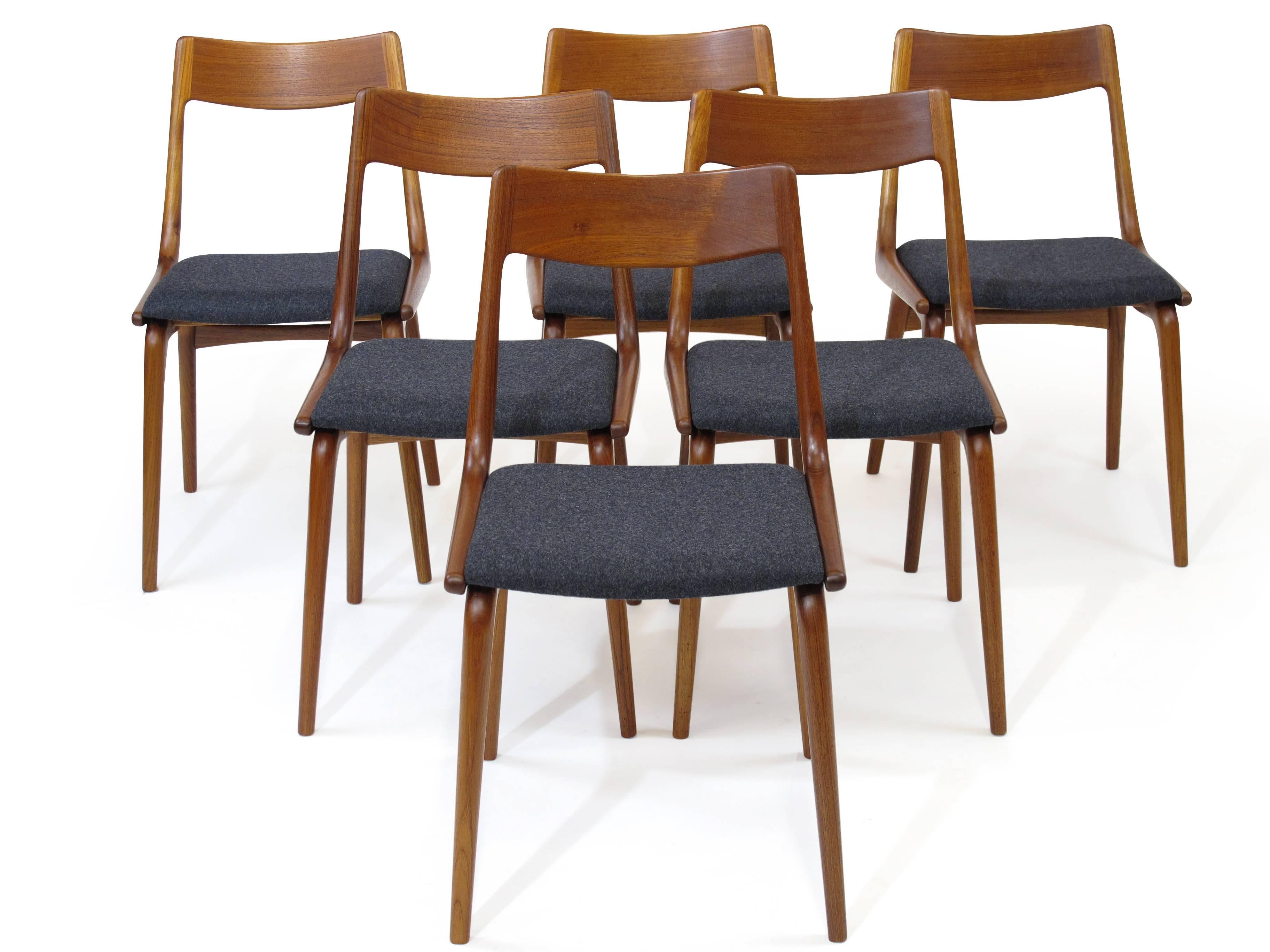 Erik Christiansen Boomerang Danish Teak Dining Chairs 2