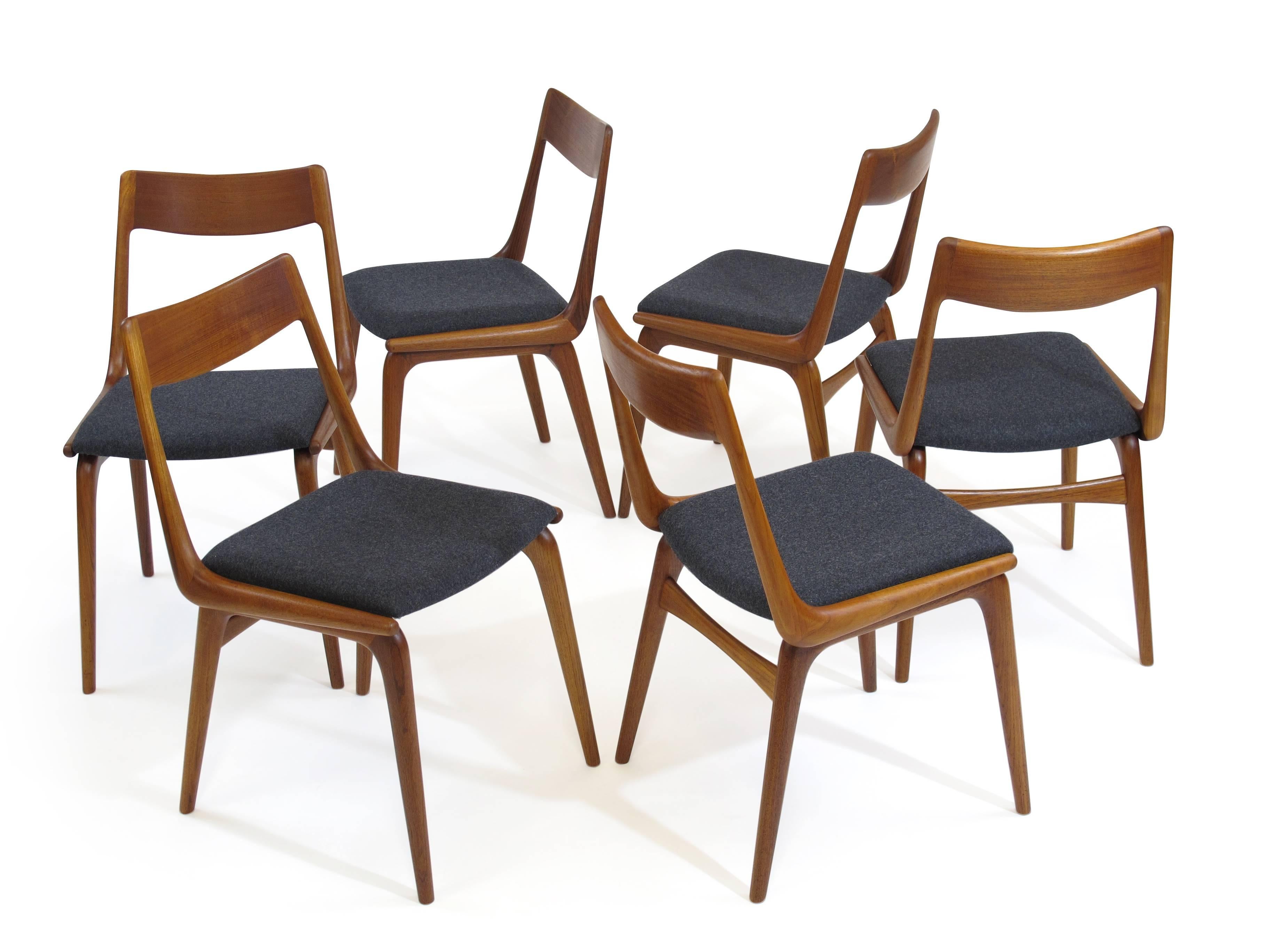 Erik Christiansen Boomerang Danish Teak Dining Chairs 3