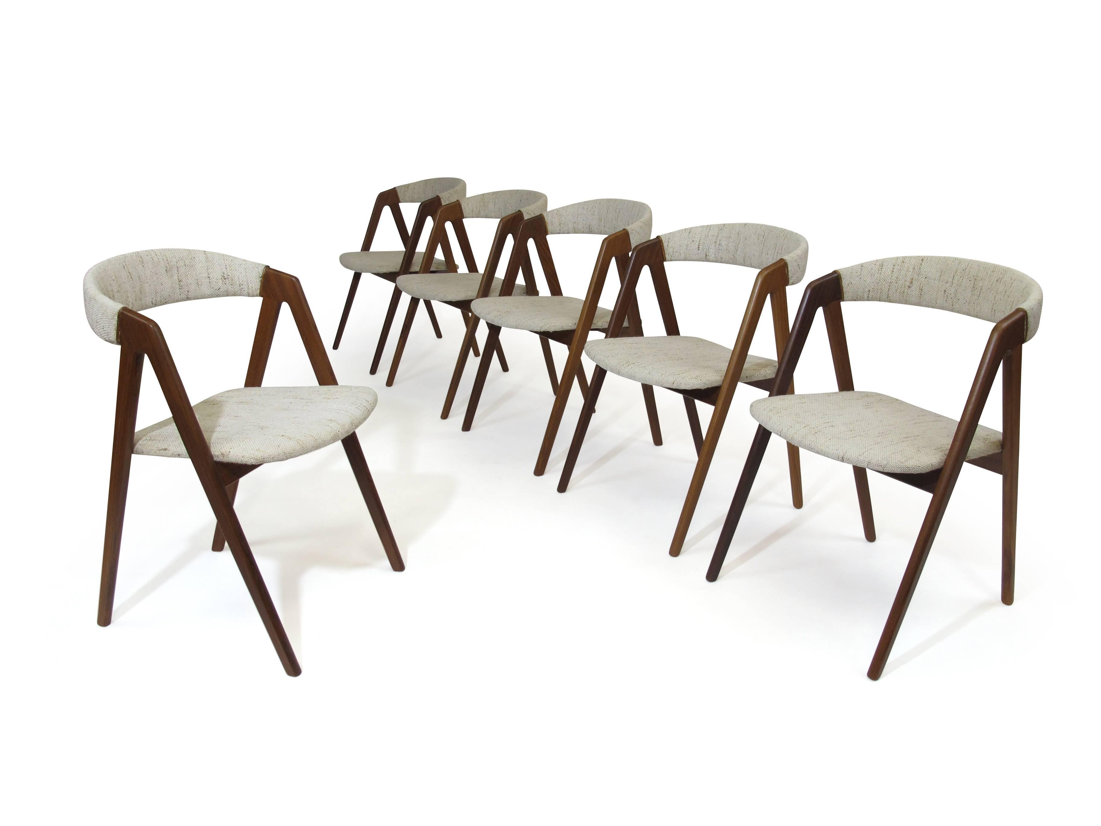 Six Midcentury Danish Walnut Danish Dining Chairs 2