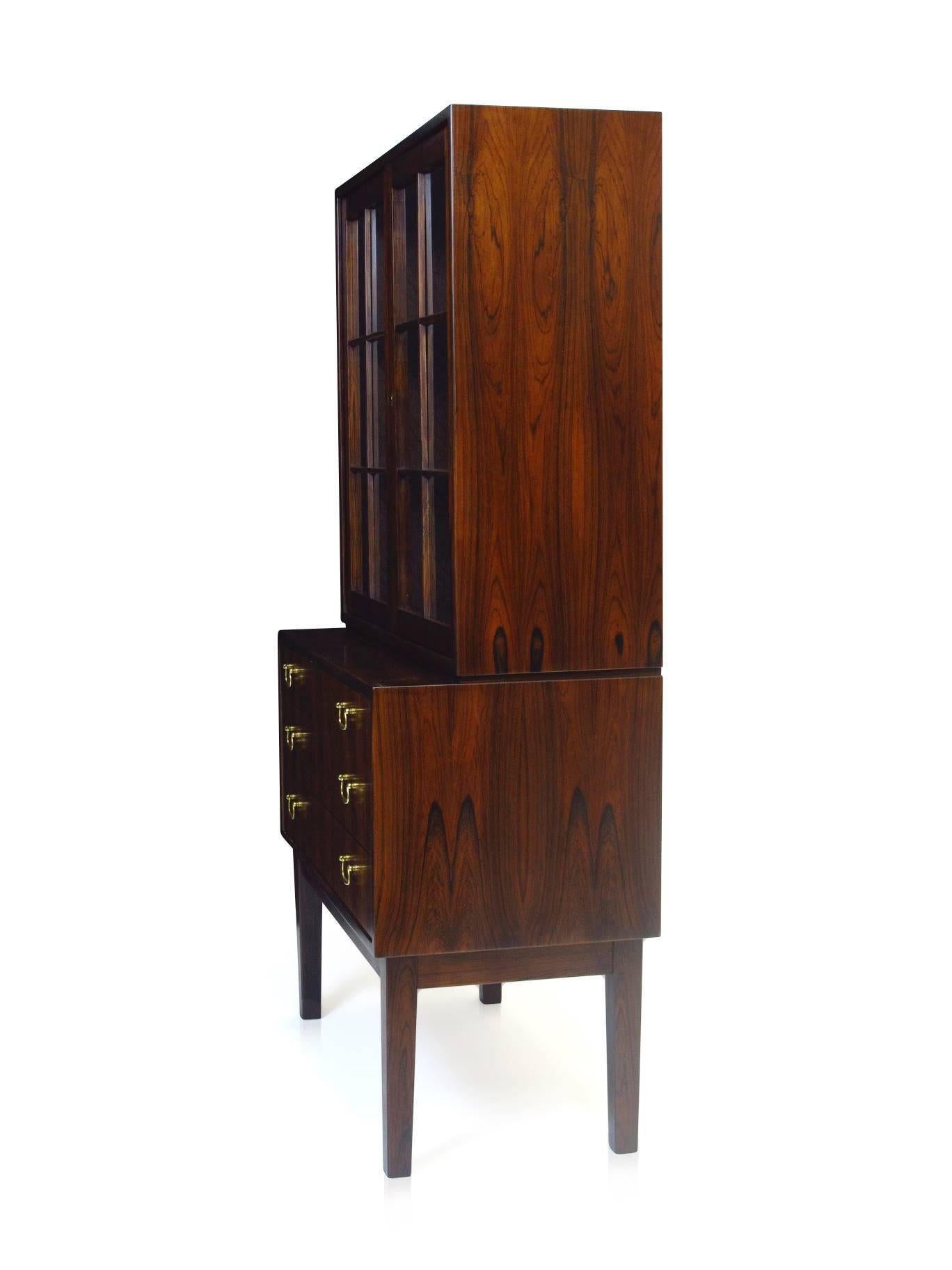 Ole Wanscher Danish Rosewood Curio Cabinet In Excellent Condition In Oakland, CA