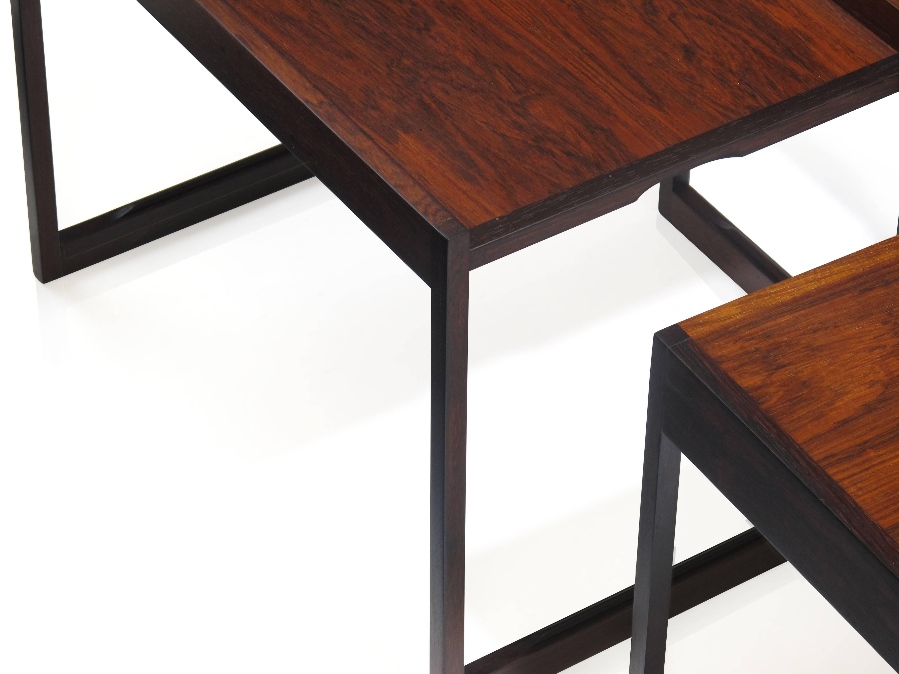 Danish CF Christensen Silkeborg Rosewood Nesting Tables