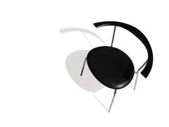 Hans Wegner Pp701 Bull Horn Dining Chairs in Black Lacquer, Leather and Steel