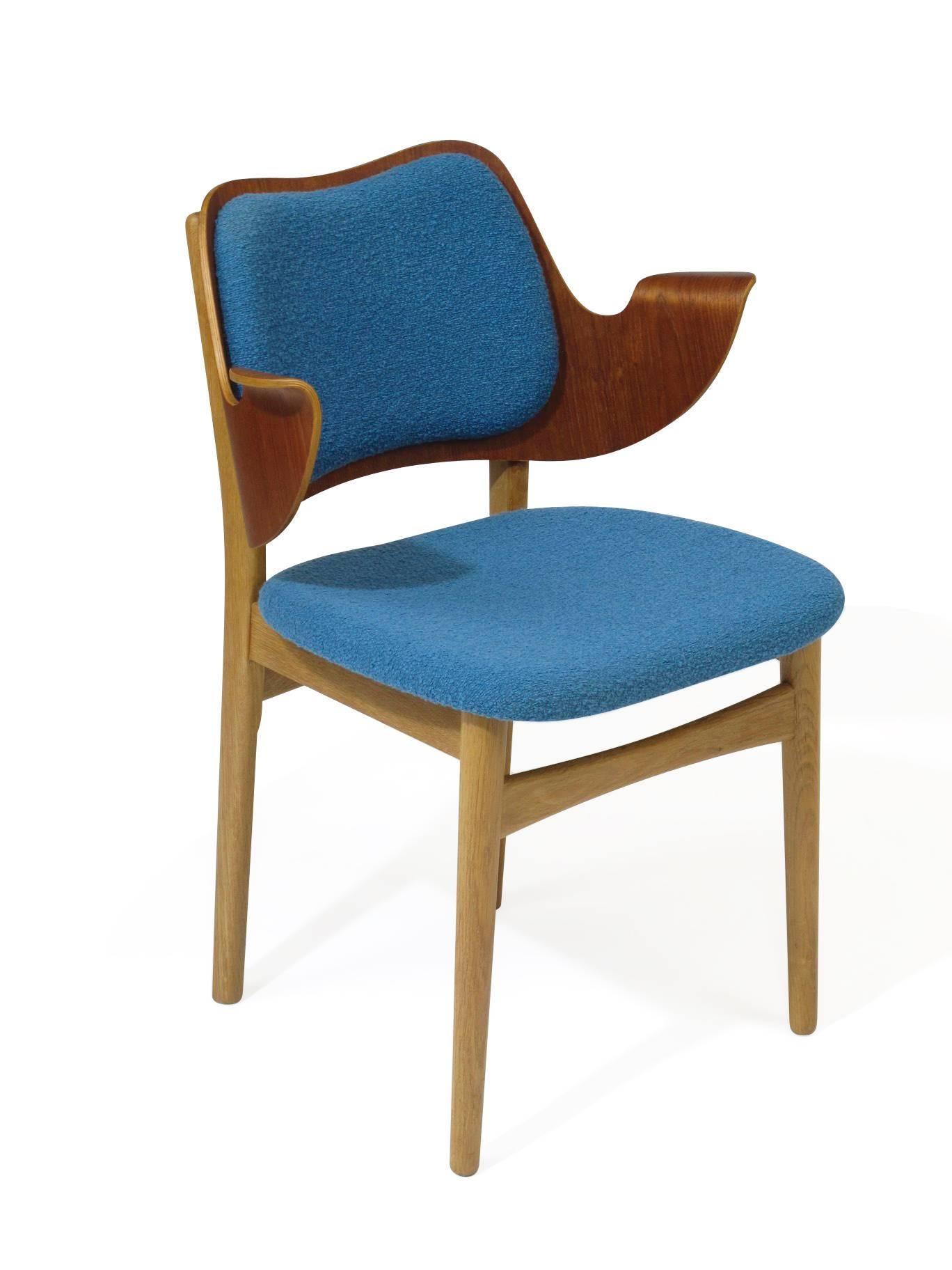 Wool Hans Olsen Danish Chair in Blue