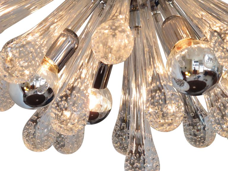 Mid-Century Modern Italian Murano Glass Sputnik Twelve-Light Chandelier For Sale