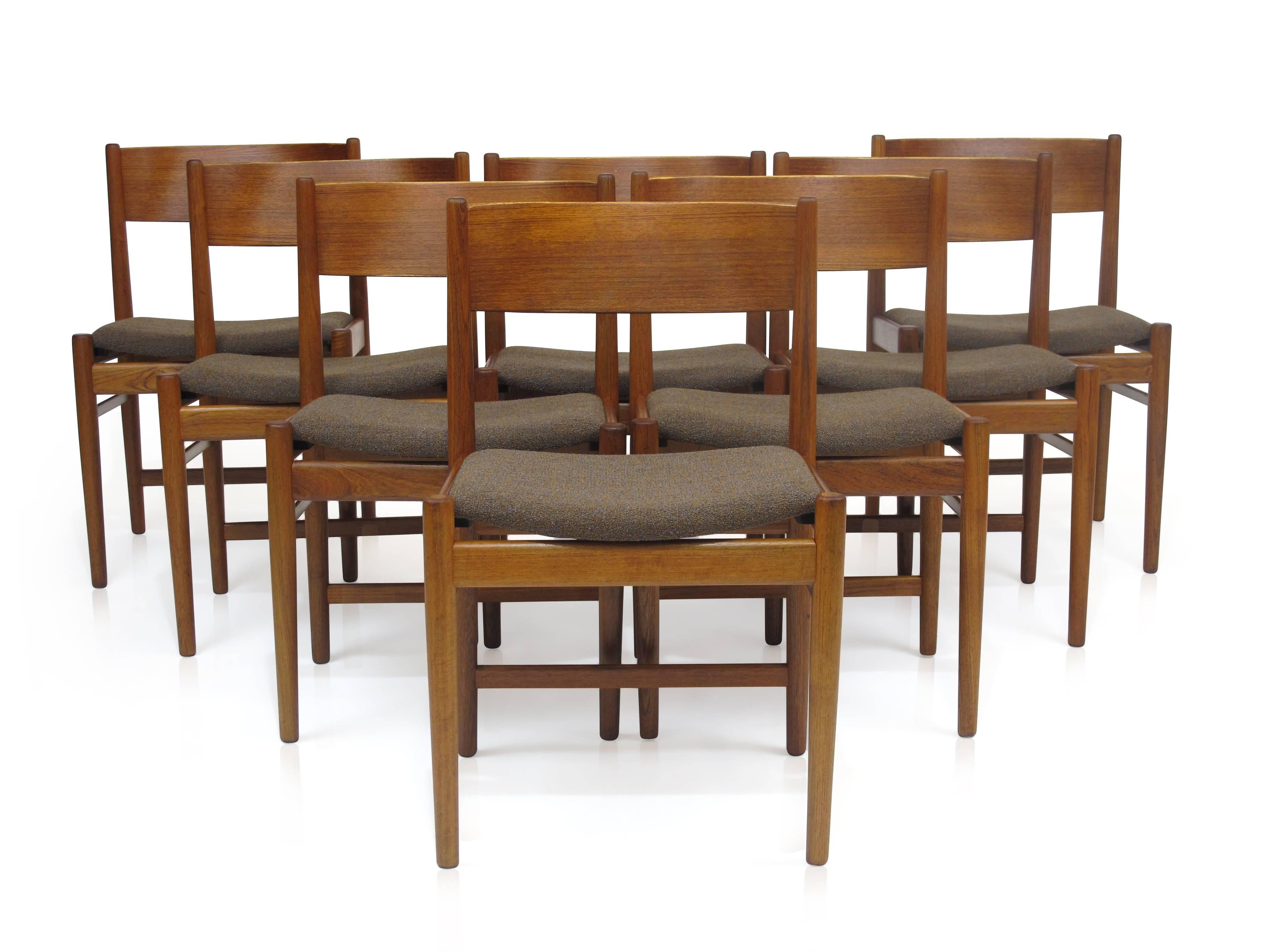 20th Century Eight Arne Vodder Danish Teak Dining Chairs