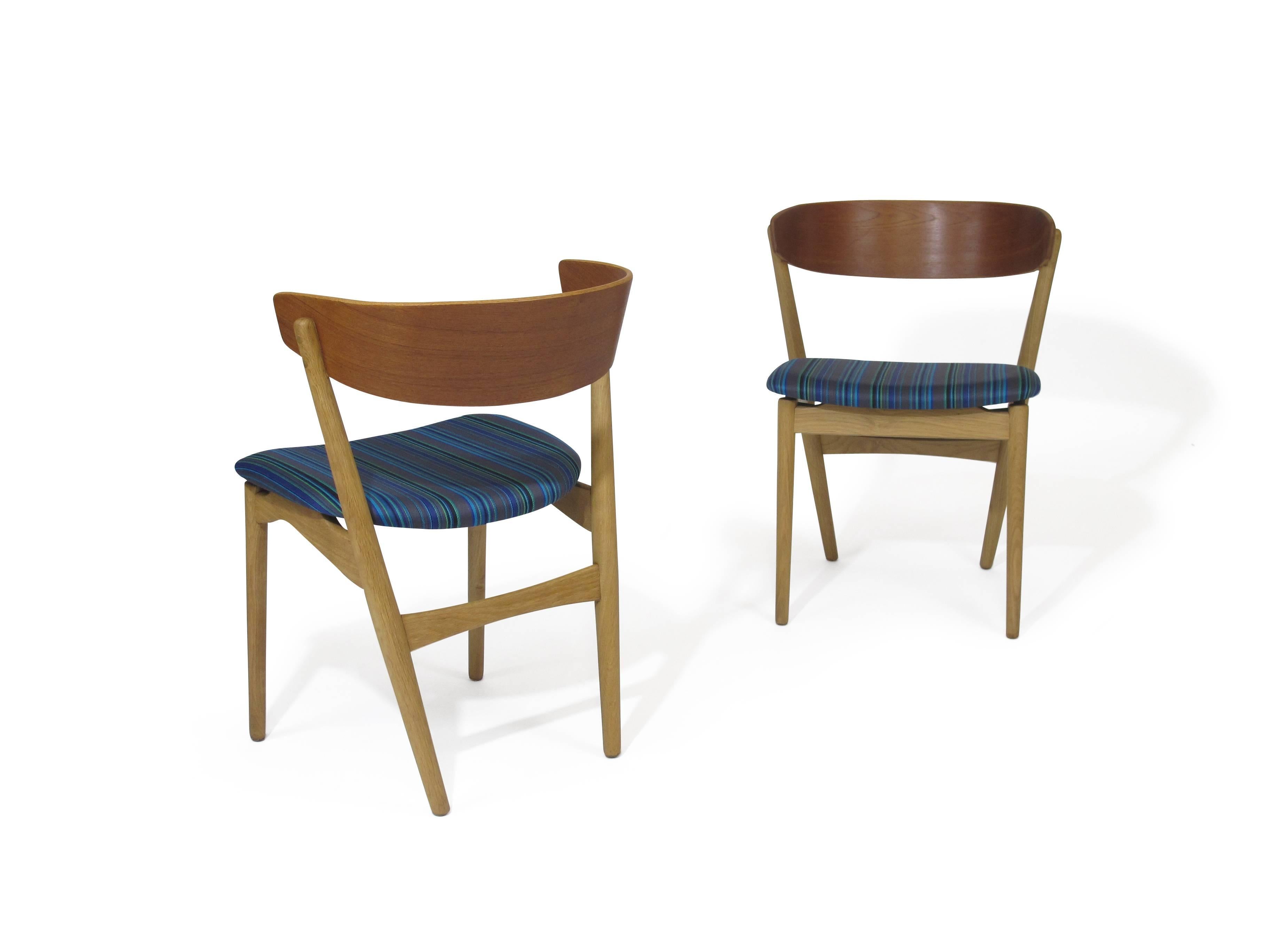 20th Century Bramin Danish Dining Chairs of Teak and Oak