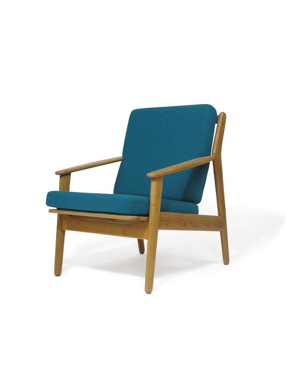 Wool Poul Volther Danish Oak Lounge Chair For Sale