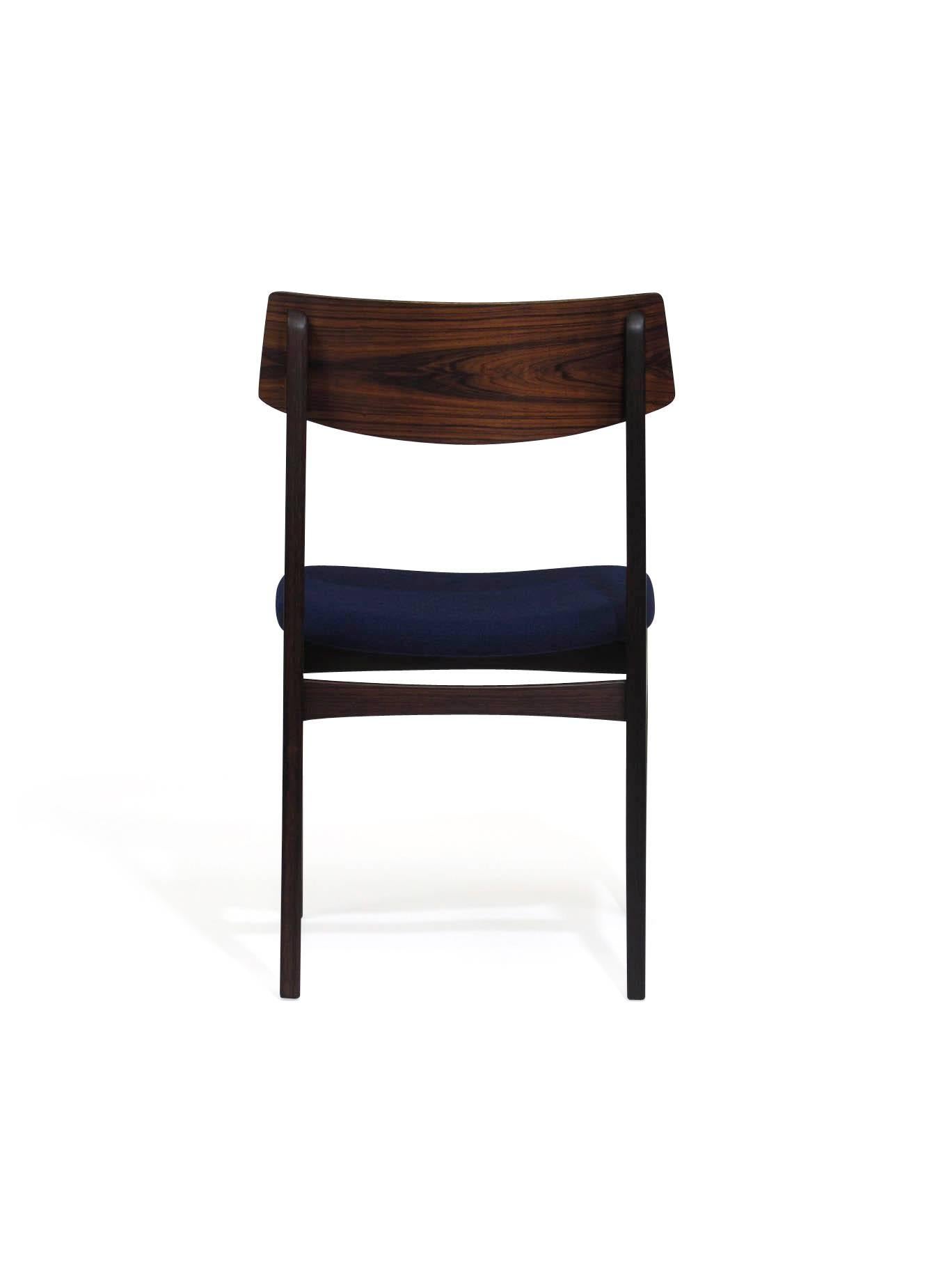 Scandinavian Modern Solid Rosewood Danish Chairs