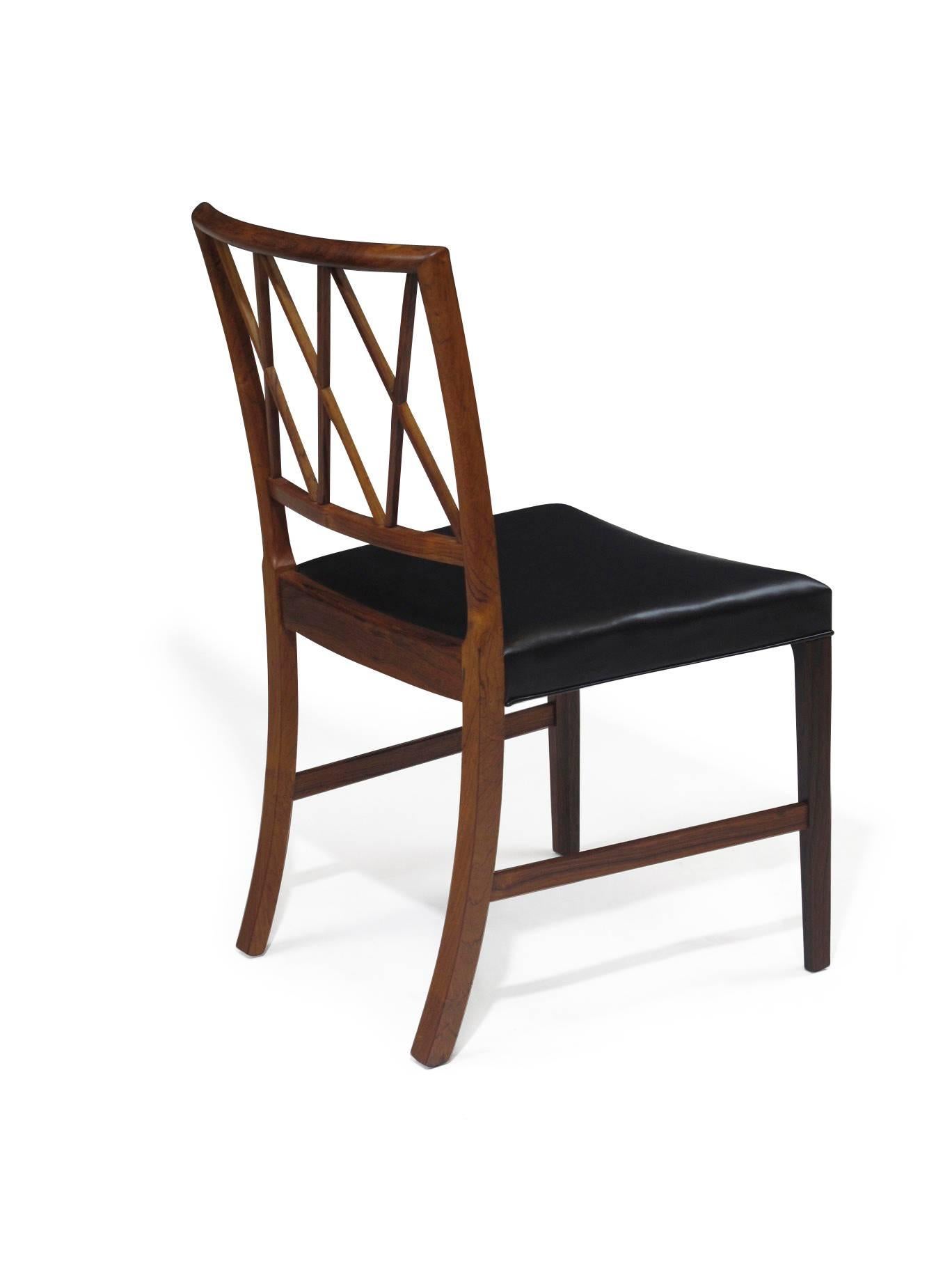 Danish Ole Wanscher for AJ Iversen Rosewood Dining Chairs For Sale