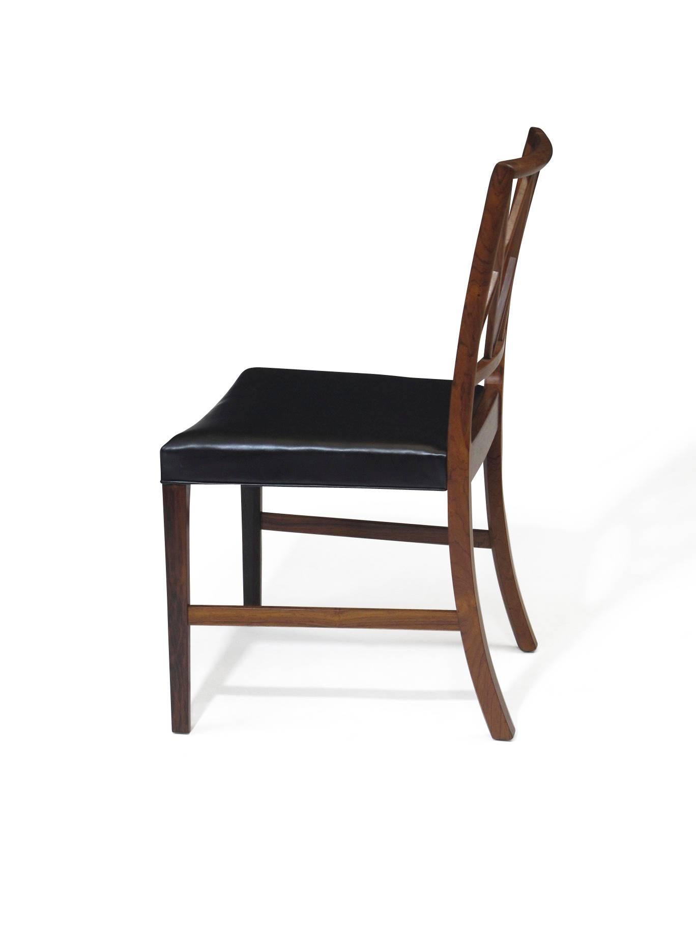Oiled Ole Wanscher for AJ Iversen Rosewood Dining Chairs For Sale