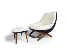 Retro Illum Wikkelso for Mikael Laursen Danish Lounge Chair and Ottoman