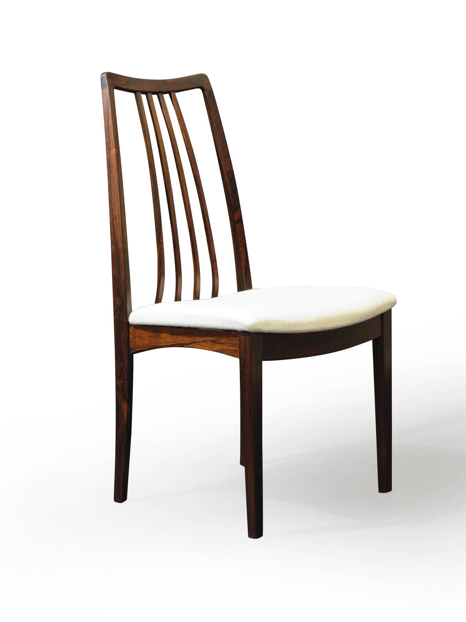 Scandinavian Modern  Kofod Larsen Danish Rosewood Dining Chairs 