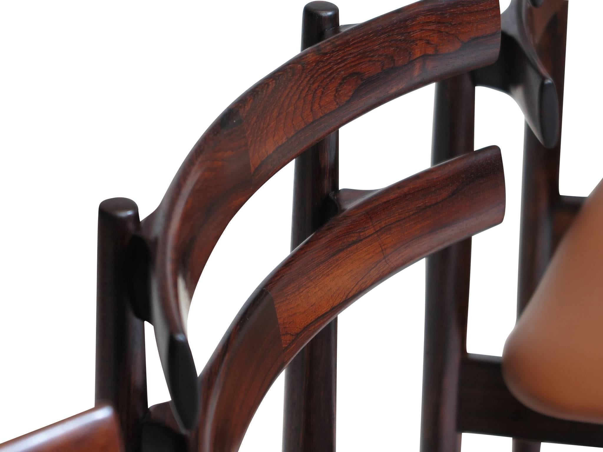 Poul Hundevad Sculpted Dining Chairs In Excellent Condition In Oakland, CA