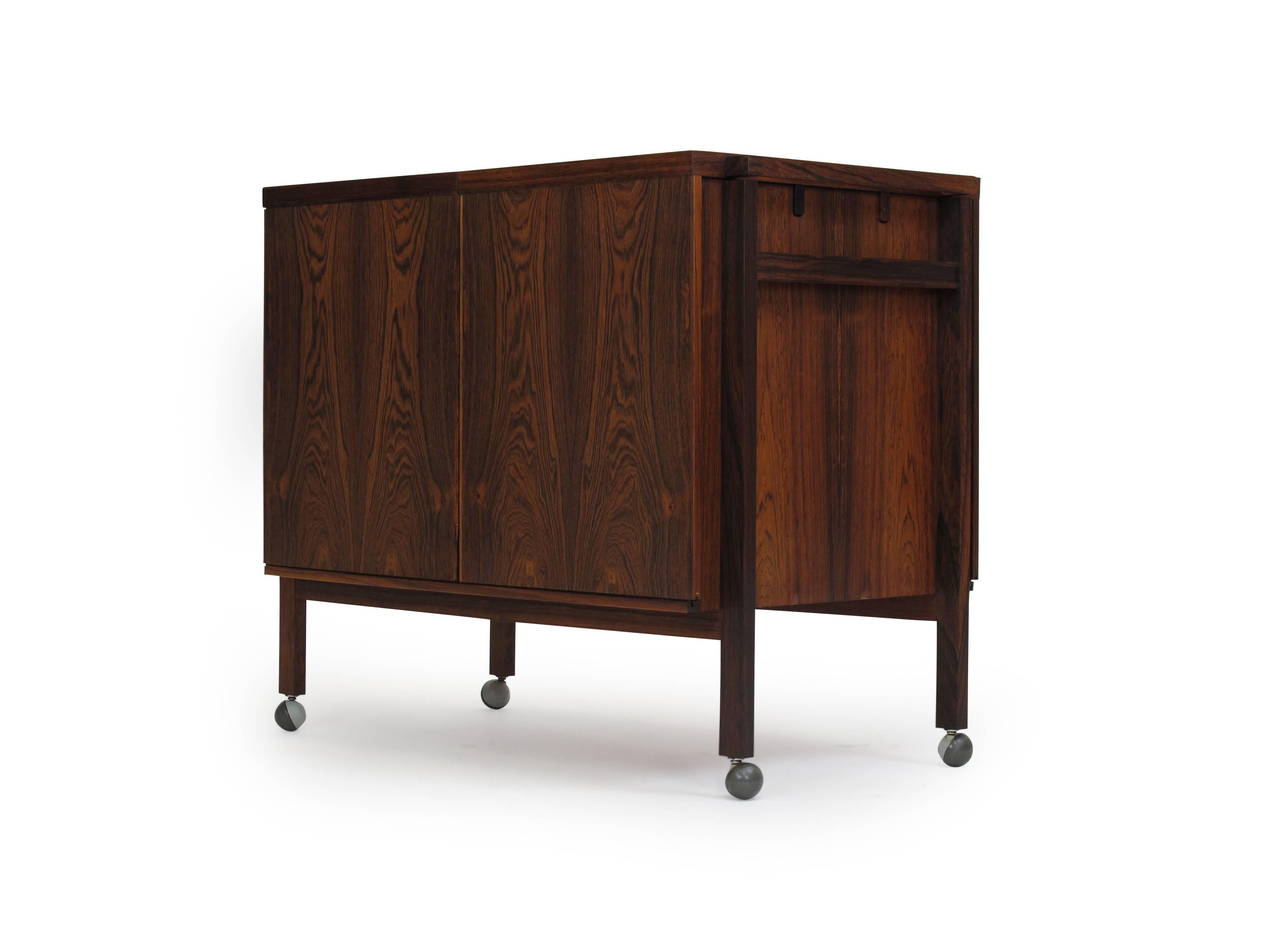 Mid-Century Modern Midcentury Danish Rosewood Bar Cabinet by Niels Erik Glasdam Jensen For Sale