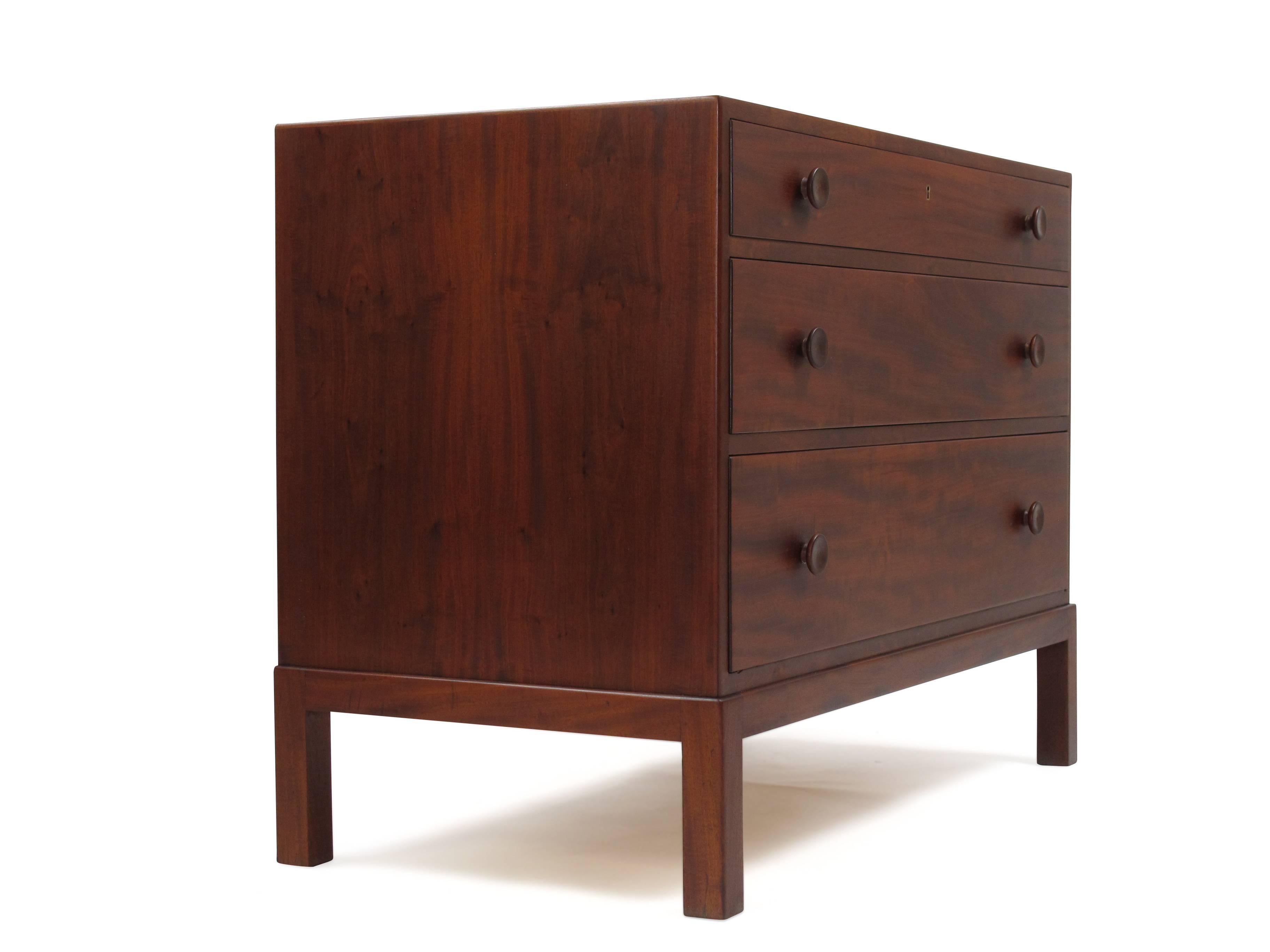 Oiled A.J. Iversen Mahogany Chest of Drawers