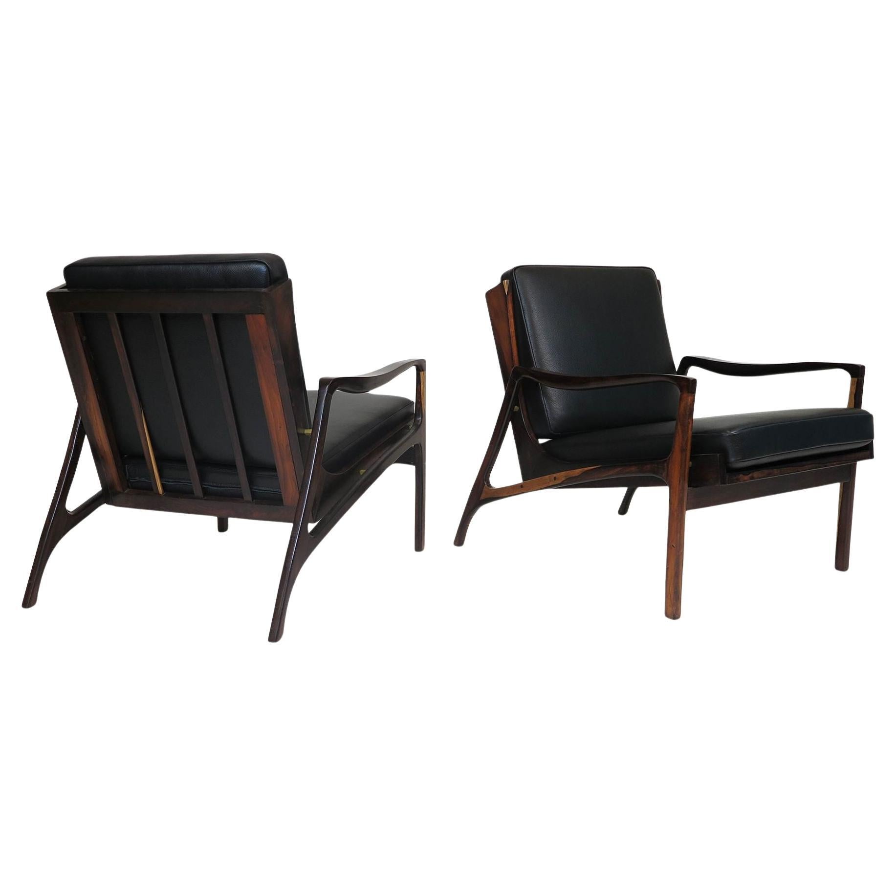 Liceu de Artes e Officios Brazilian Rosewood Lounge Chairs