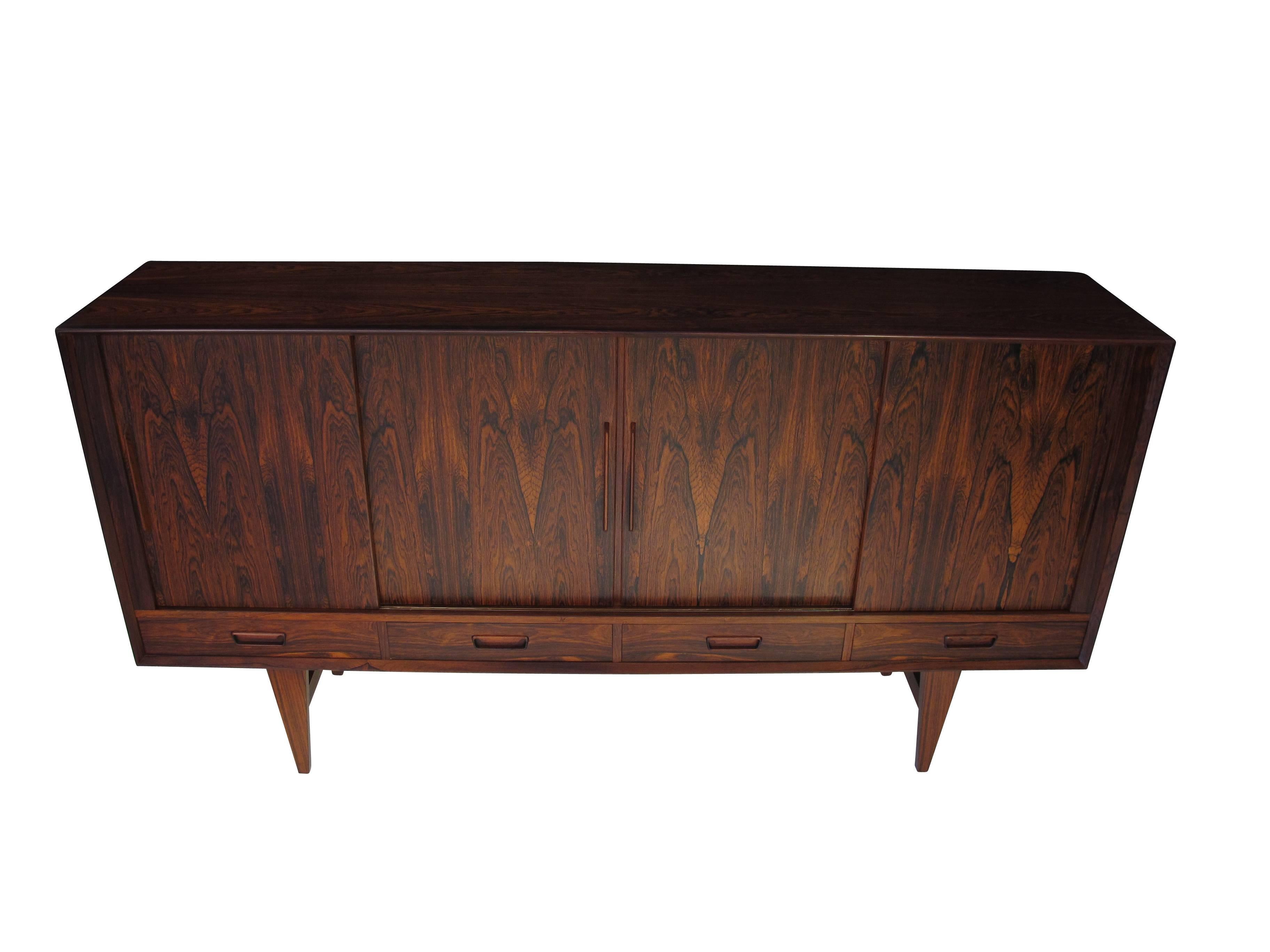 Danish Rosewood Sideboard Credenza with Bar 2