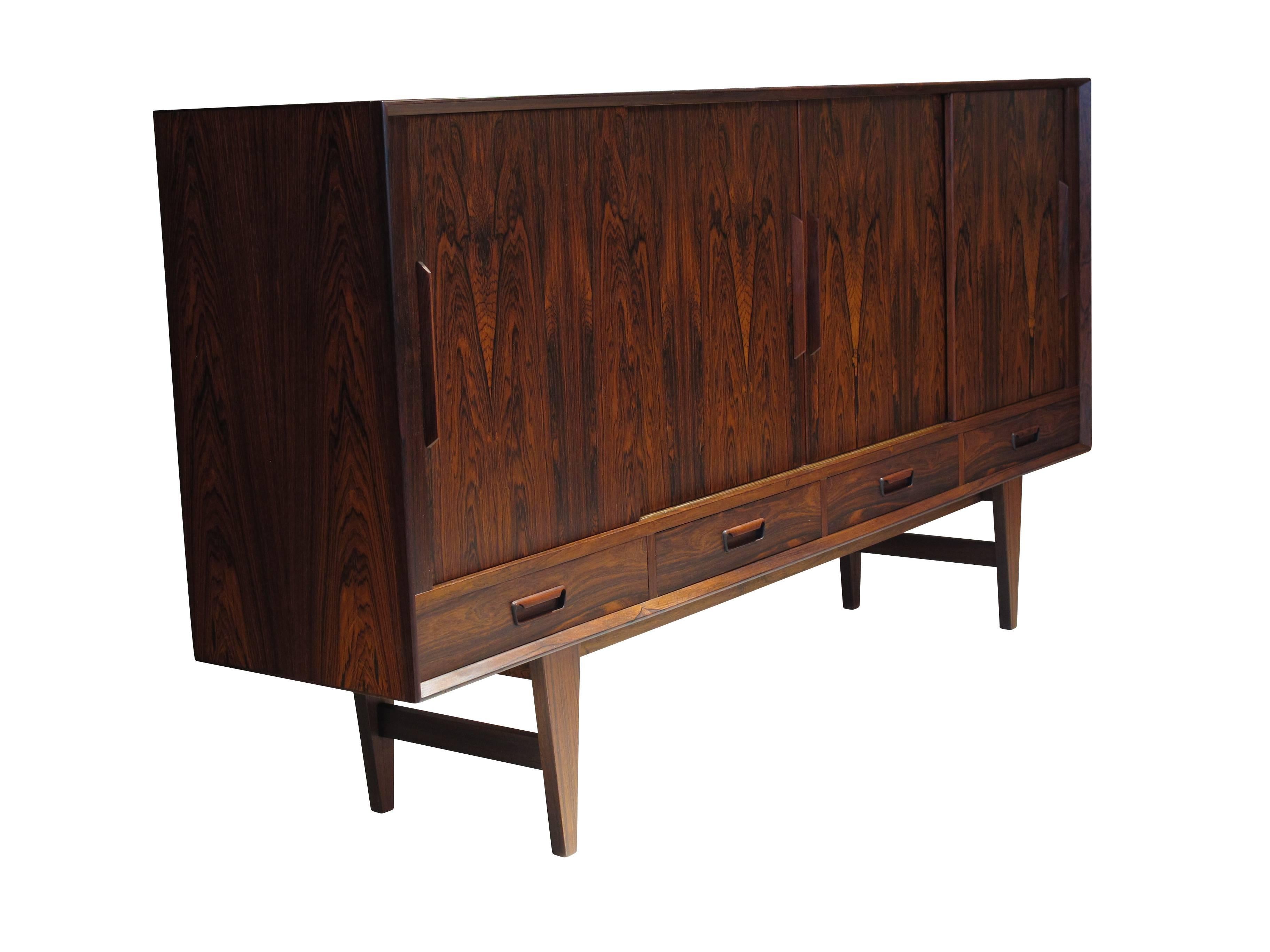 Danish Rosewood Sideboard Credenza with Bar 3