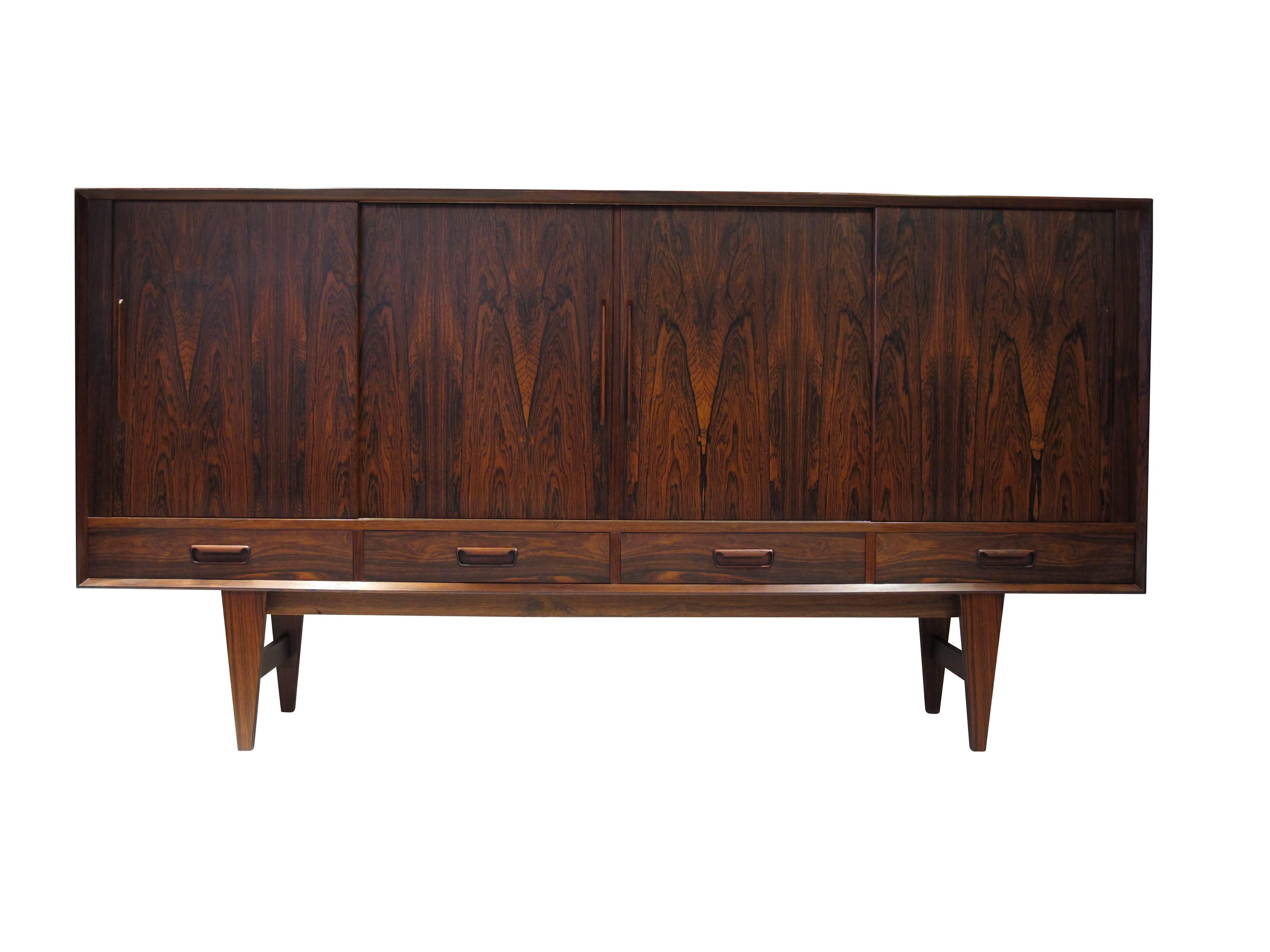 Danish Rosewood Sideboard Credenza with Bar 4