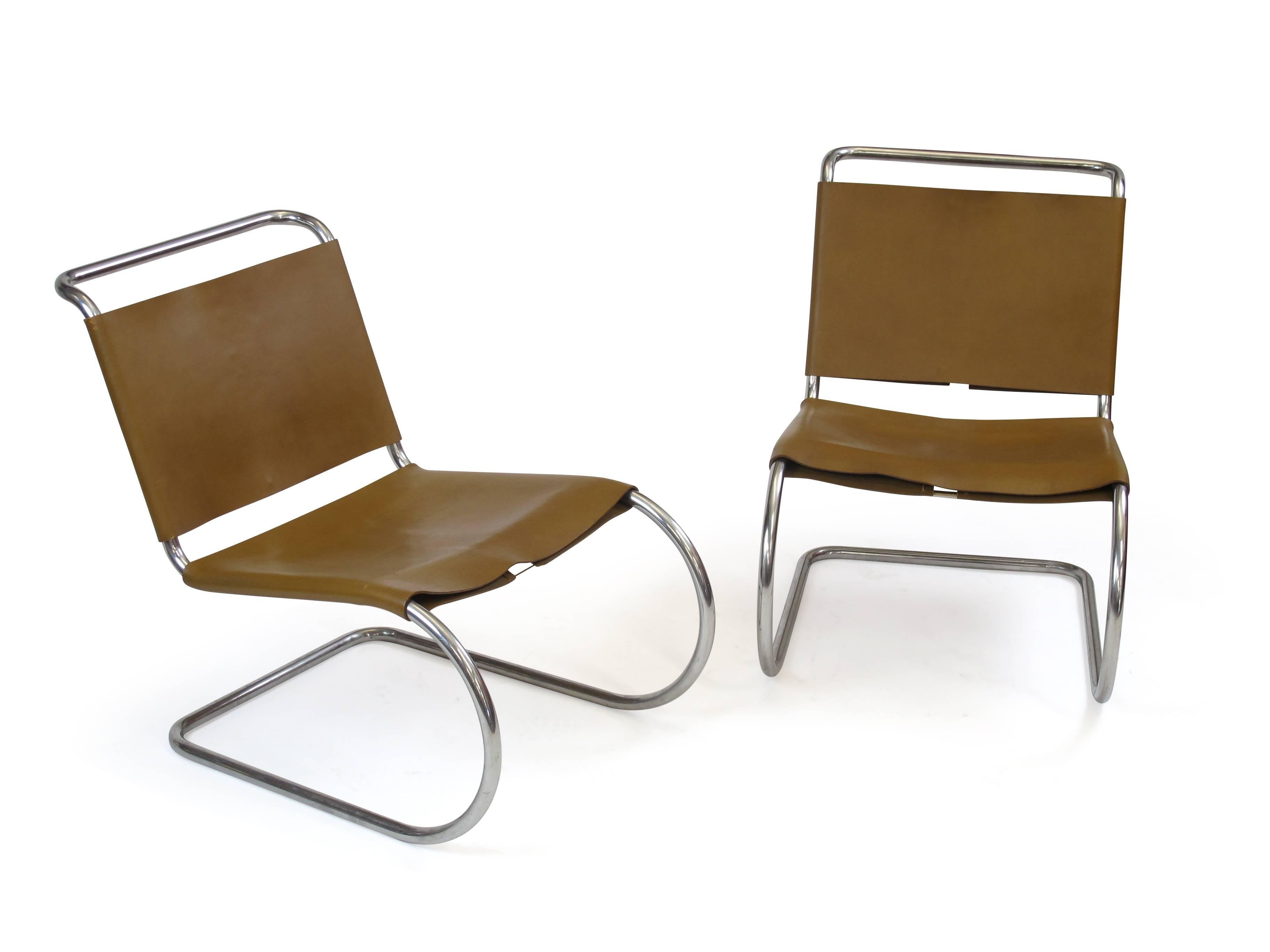 Chrome  Mies van der Rohe MR Lounge Chairs for Knoll