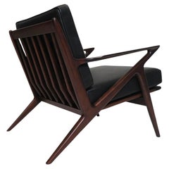 Poul Jensen for Selig Z Lounge Chairs in Black Leather