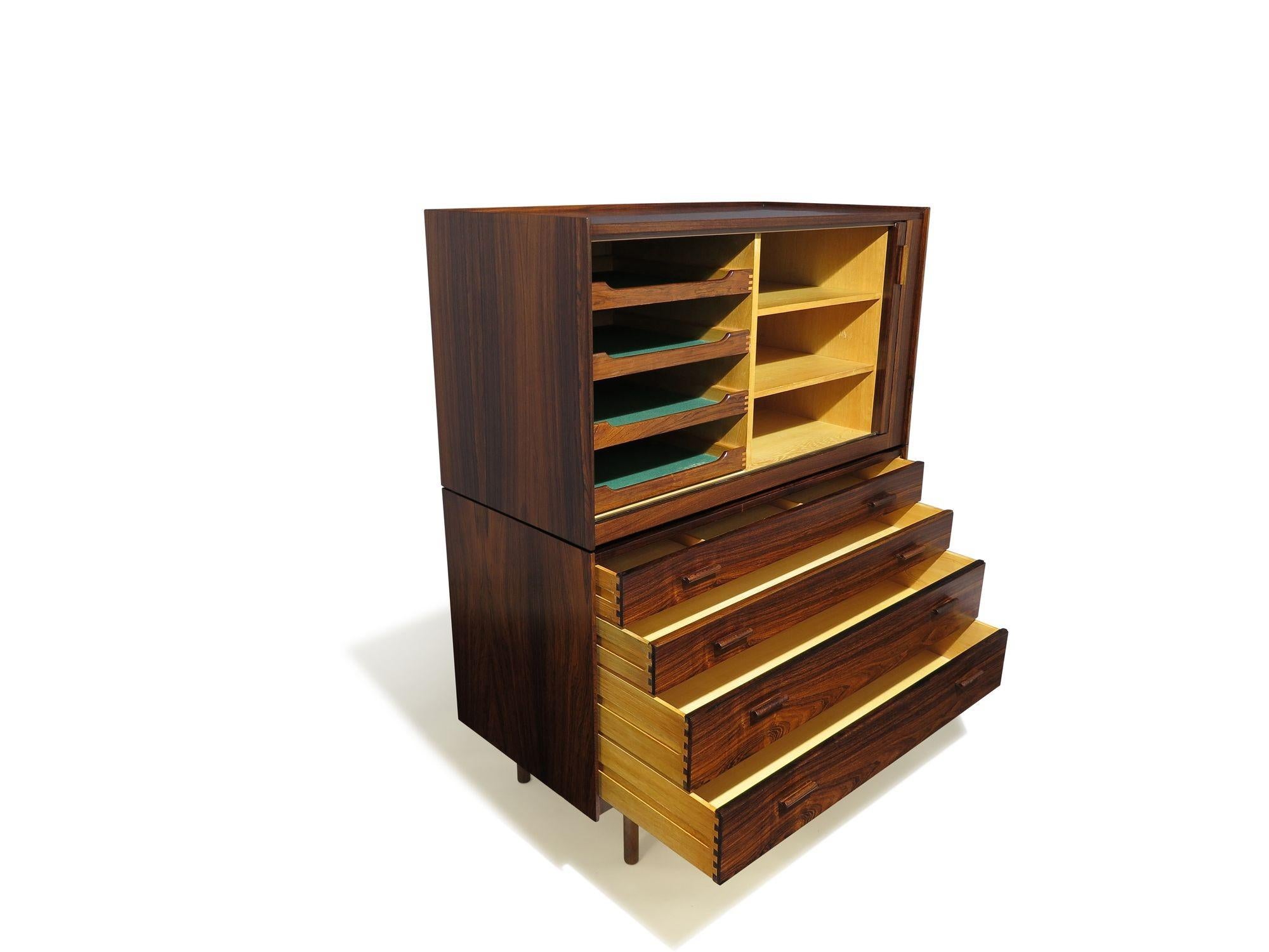 Oiled Ib Kofod Larsen for Brandi Moblefabrik Rosewood Cabinet For Sale