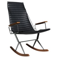 Gerald McCabe for Brown Saltman Steel and Walnut Mid-century Rocking Chair