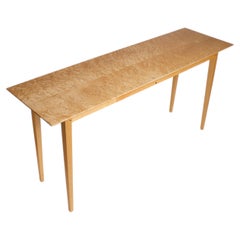 Signed Custom Bird’s-Eye Maple Console Table with Ebony Exposed Joinery