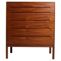 Arne Wahl Iversen : commode haute en teck de style moderne danois à six tiroirs