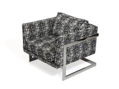 Milo Baughman for Thayer Coggin T-Back Chrome Lounge Chair